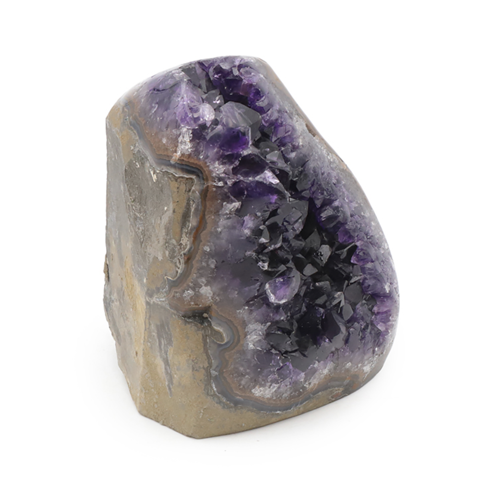 LOT GÉODE D’AMÉTHYSTE URUGUAY N°4595 BORD POLI AAA 1405G (1 PIÈCE)