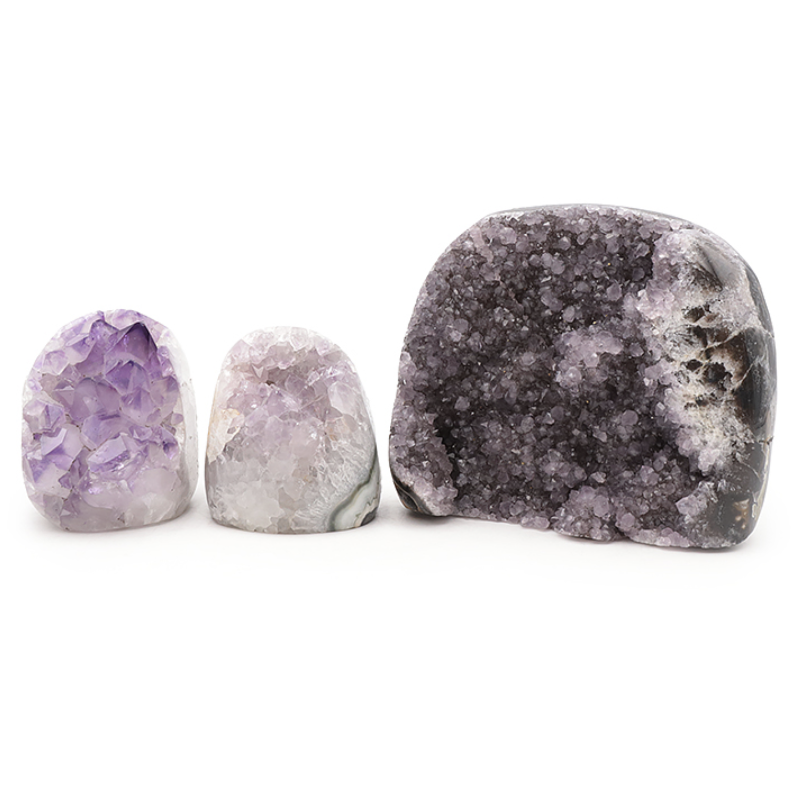 LOT GÉODE D’AMÉTHYSTE URUGUAY N°4901 FULL BODY A 2160G (3 PIÈCES)