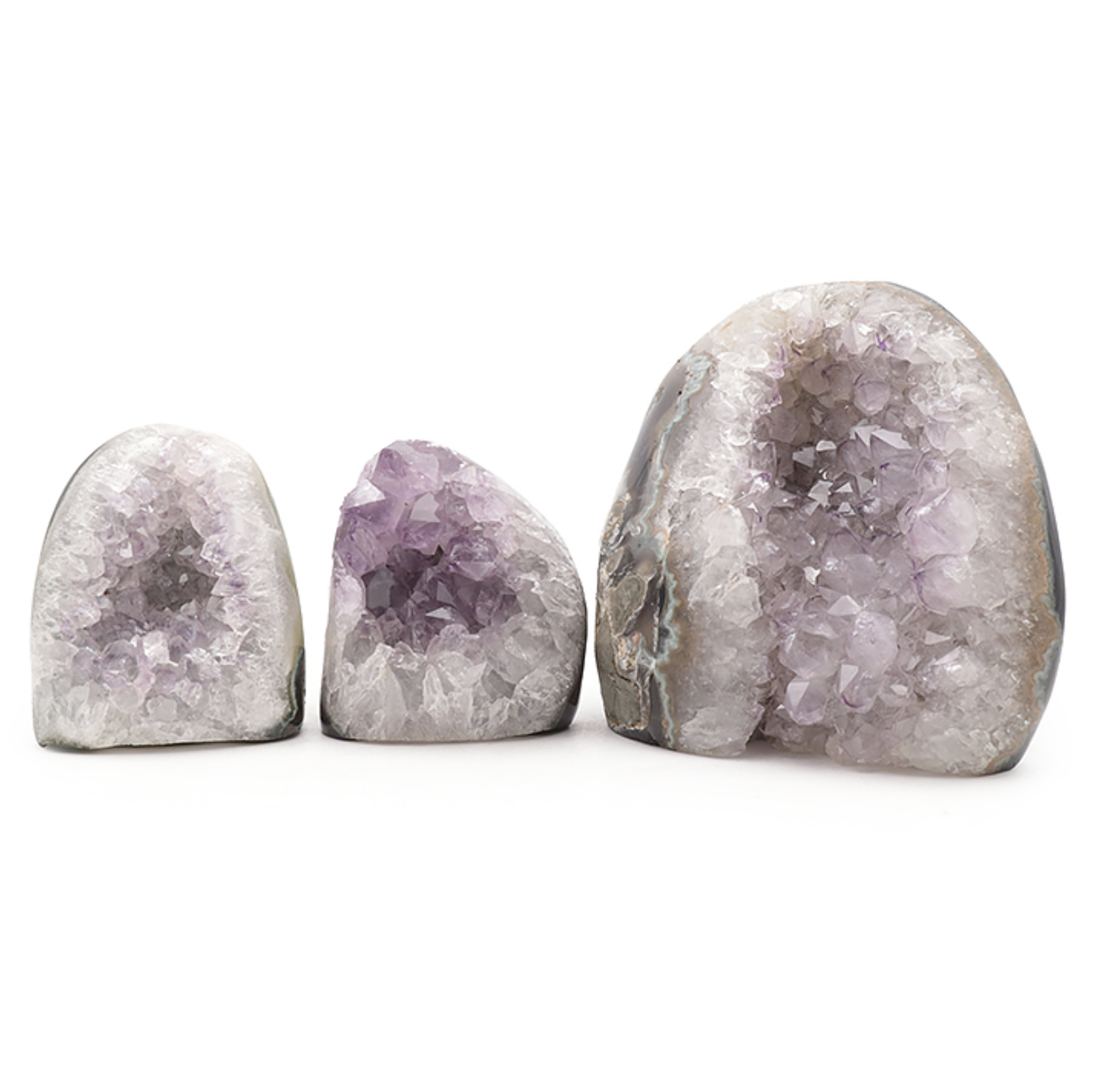 LOT GÉODE D’AMÉTHYSTE URUGUAY N°4902 FULL BODY A 2670G (3 PIÈCES)