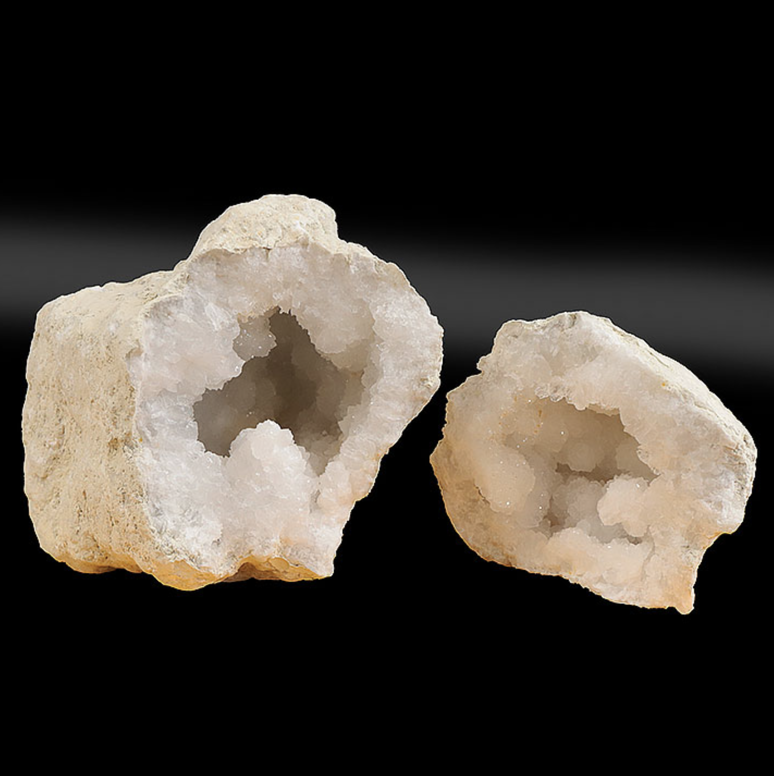 LOT MINÉRAUX BRUTES N°0741 GÉODE CRISTAL DE ROCHE MAROC A 22100G (LOT 2 PIÈCES)