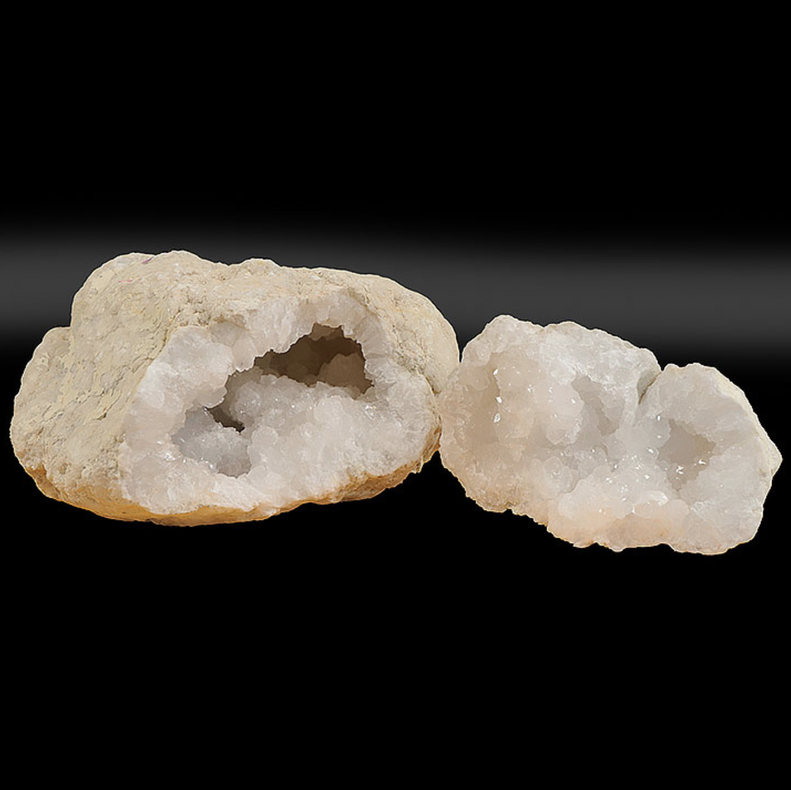 LOT MINÉRAUX BRUTES N°0748 GÉODE CRISTAL DE ROCHE MAROC A 22650G (LOT 2 PIÈCES)