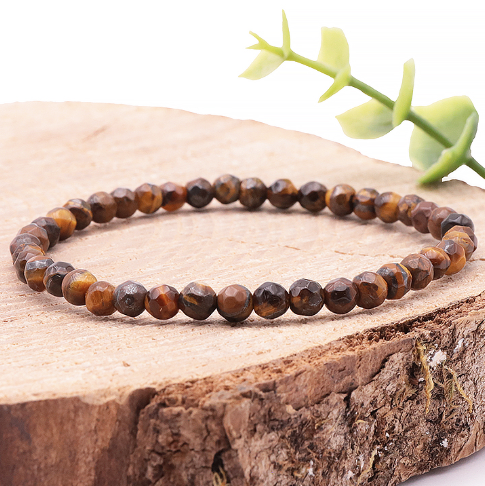 BRACELET FACETTÉ 04MM OEIL DE TIGRE A