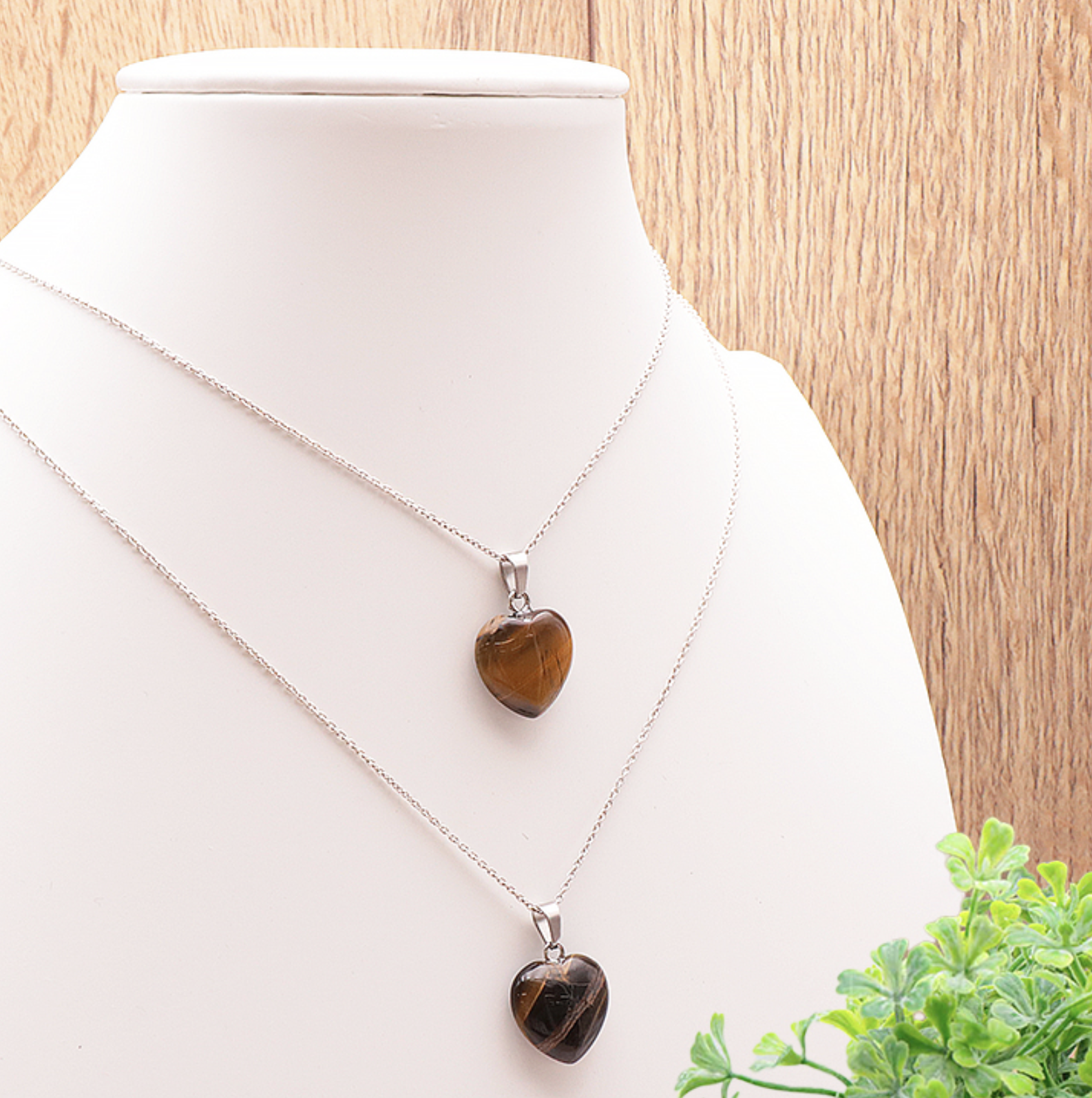 PENDENTIF COEUR 15MM OEIL DE TIGRE A