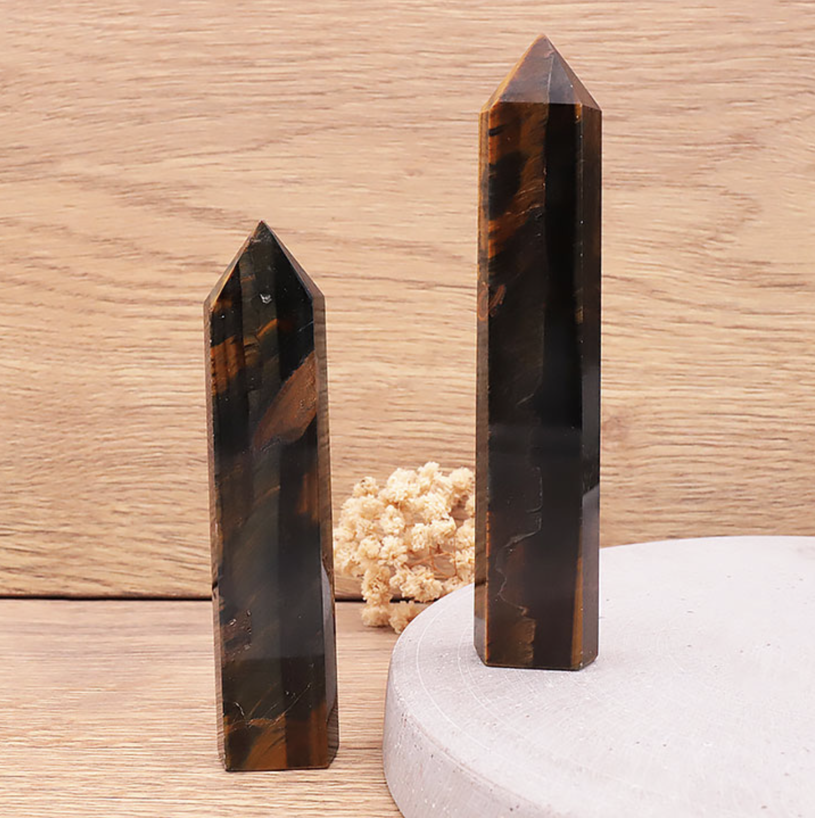 POINTE POLIE OEIL DE TIGRE AVEC OEIL DE FAUCON AA 70 À 100G (1 PIÈCE)