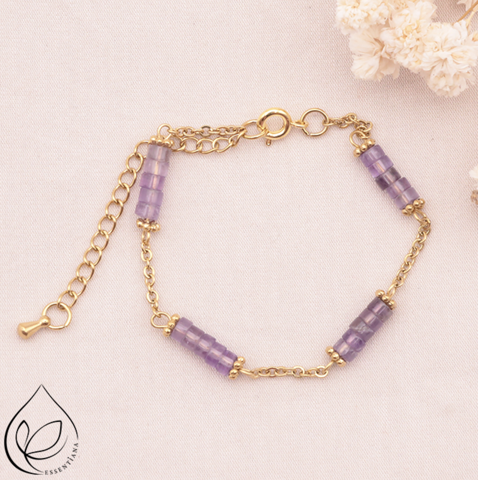 BRACELET ORANE DORÉ AMÉTHYSTE A