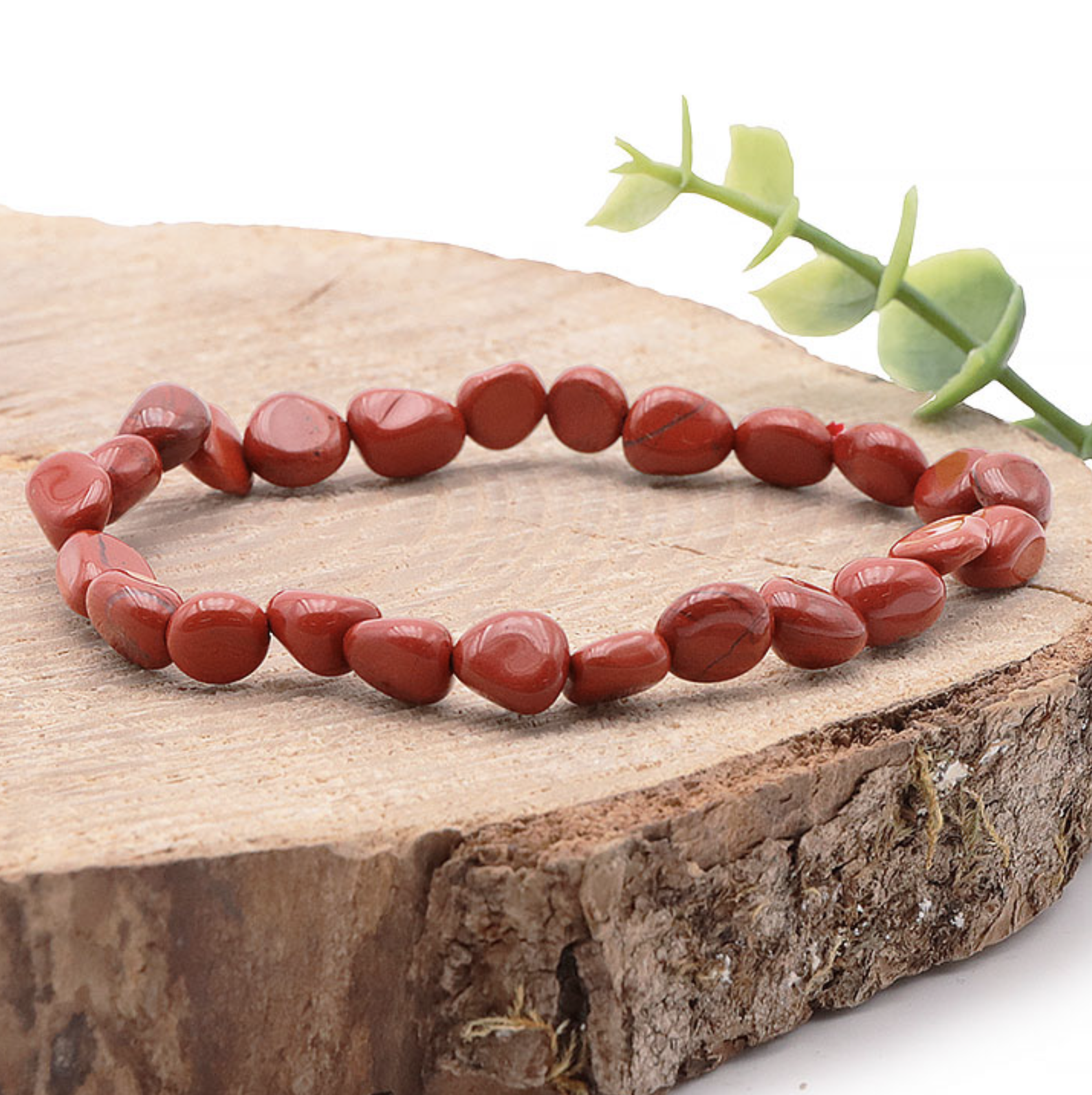 BRACELET PIERRES ROULÉES JASPE ROUGE A