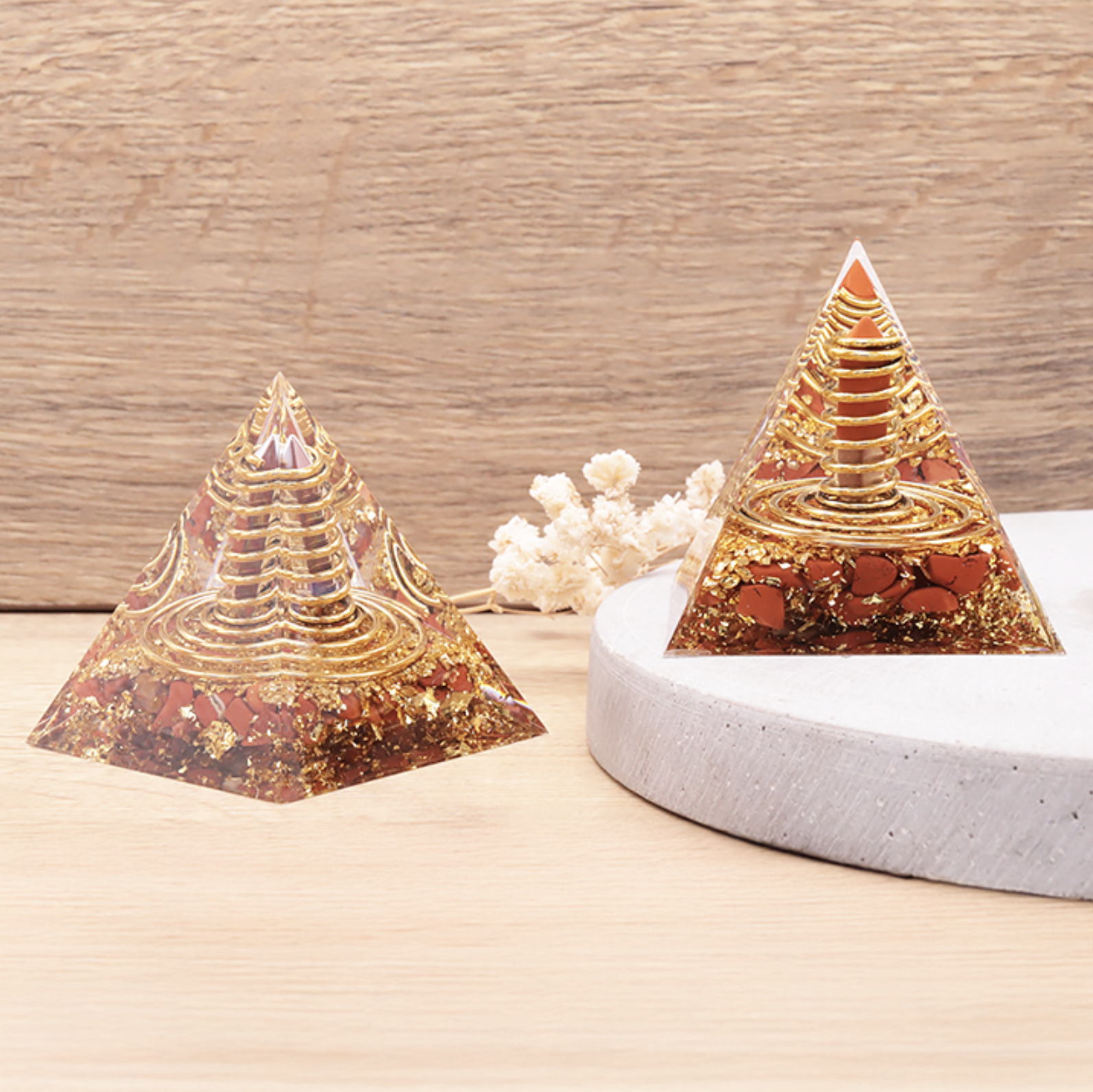 ORGONITE 60MM POINTE JASPE ROUGE A (1 PIÈCE)