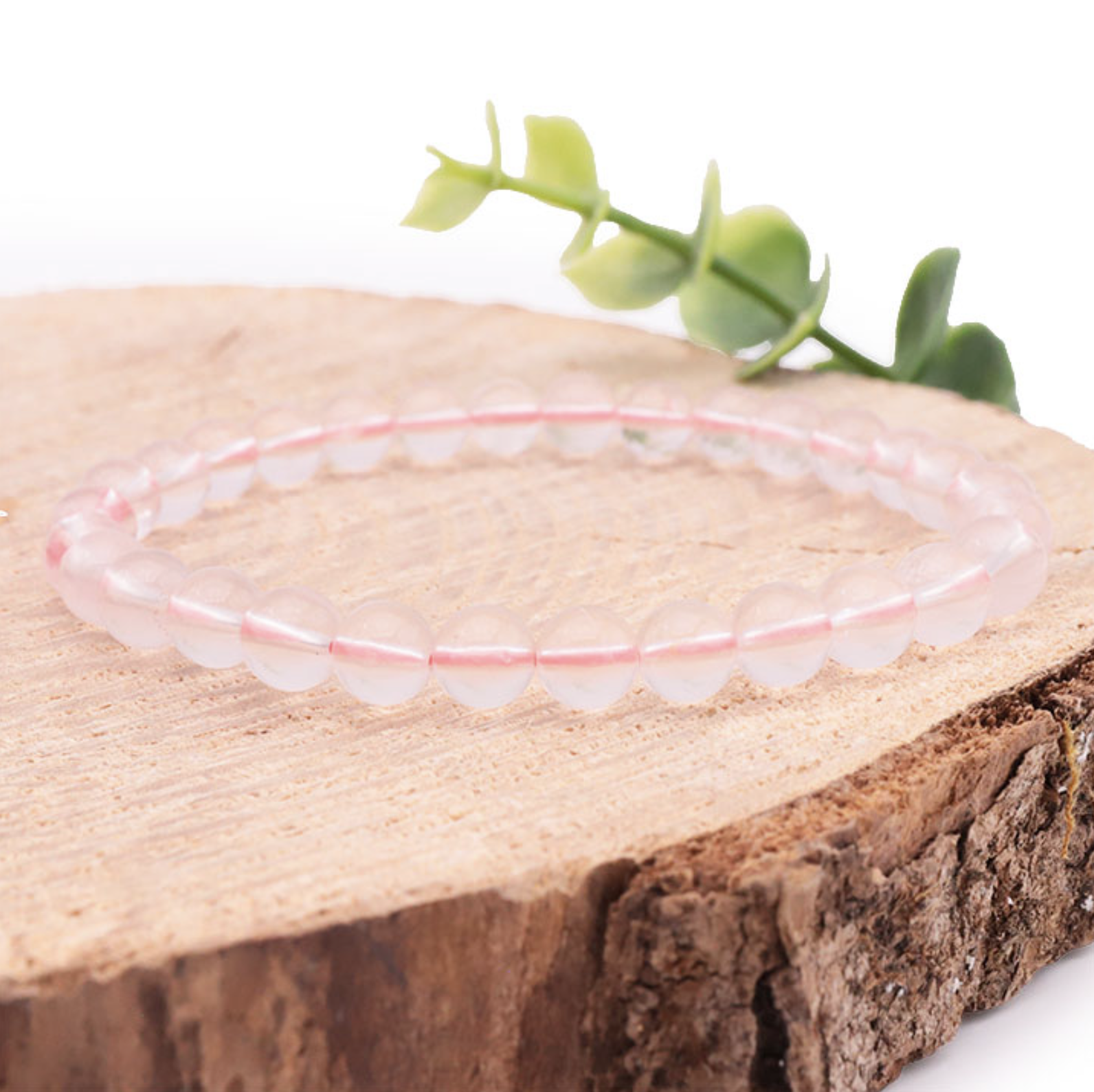 BRACELET BOULE 06MM QUARTZ ROSE MADAGASCAR AA