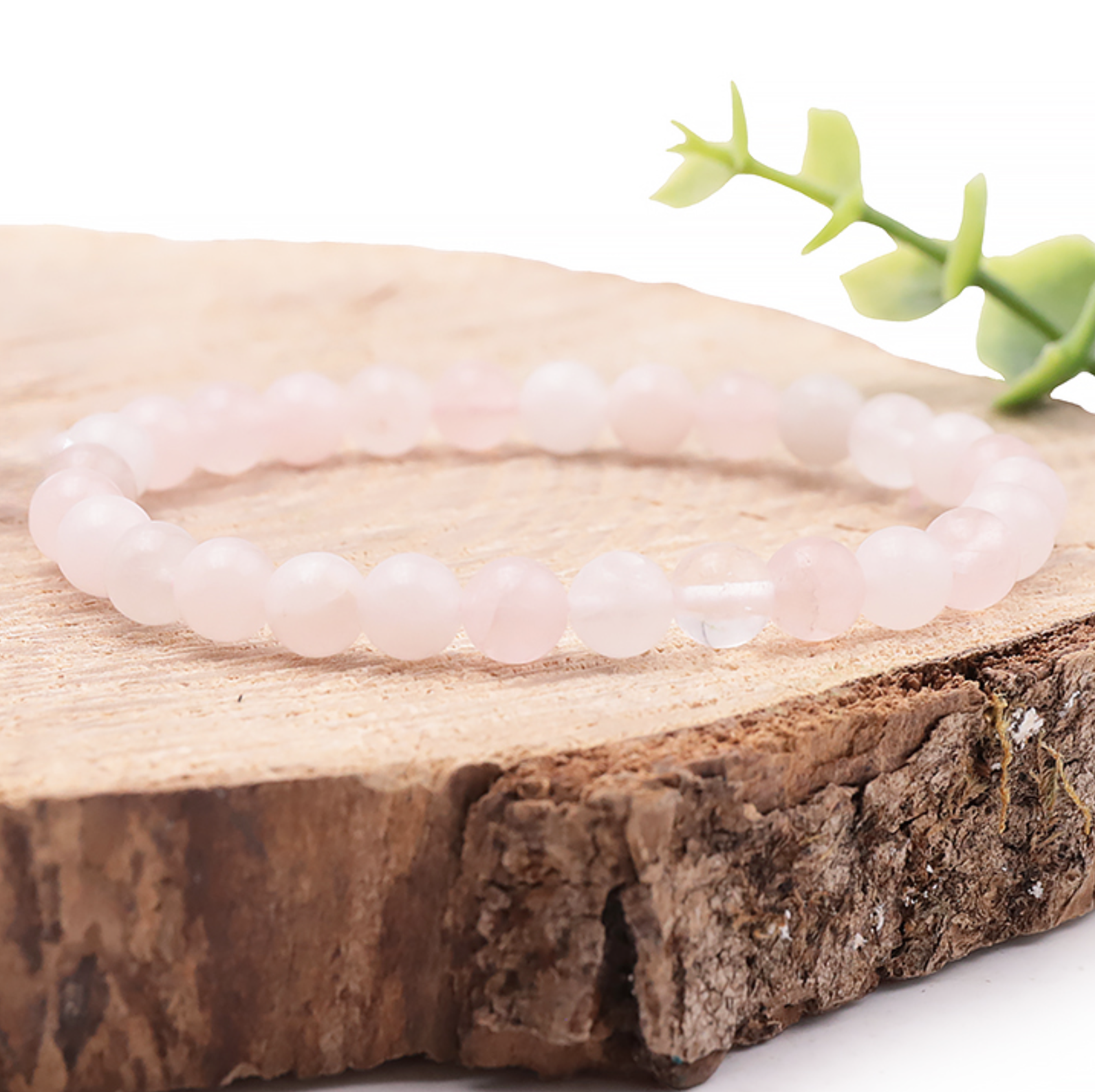 BRACELET BOULE 06MM QUARTZ ROSE MADAGASCAR AB