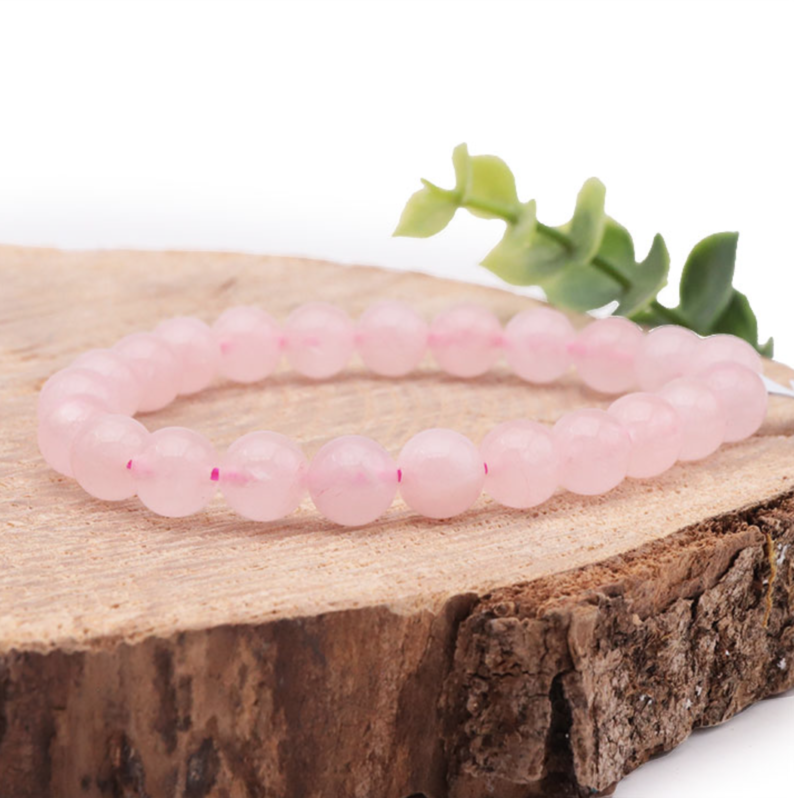BRACELET BOULE 08MM QUARTZ ROSE BRÉSIL A