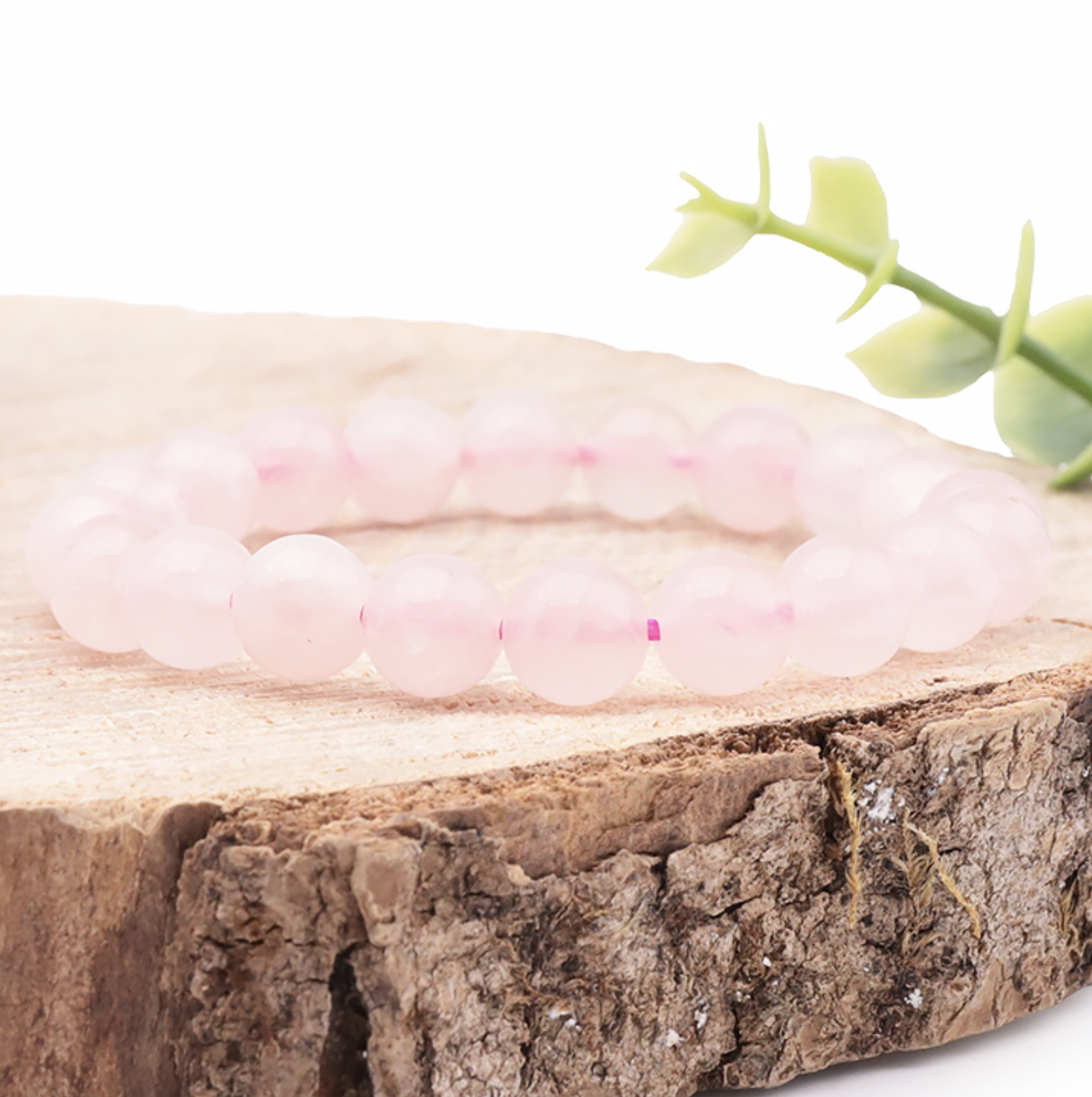 BRACELET BOULE 08MM QUARTZ ROSE BRÉSIL A (TAILLE 0)