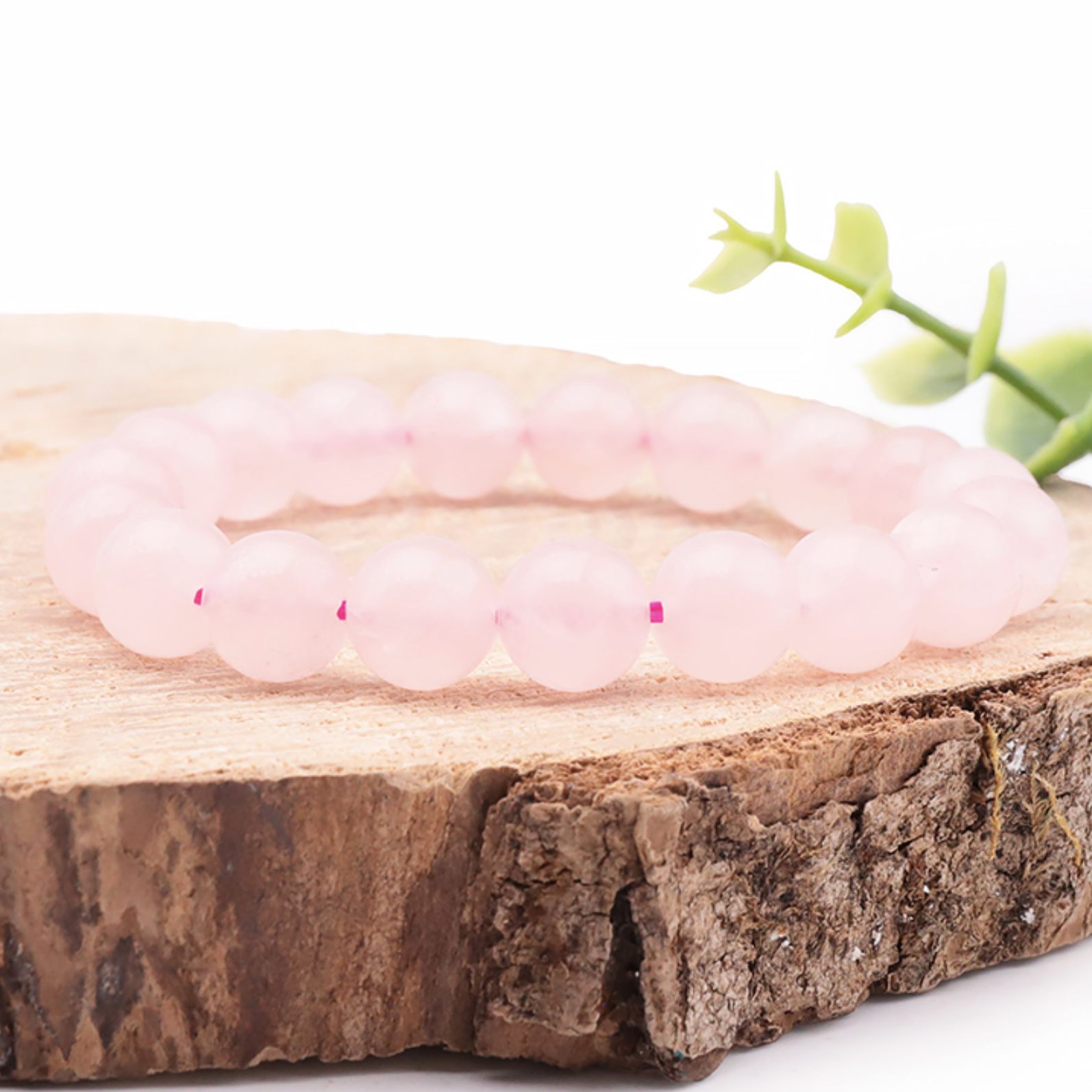 BRACELET BOULE 10MM QUARTZ ROSE BRÉSIL A