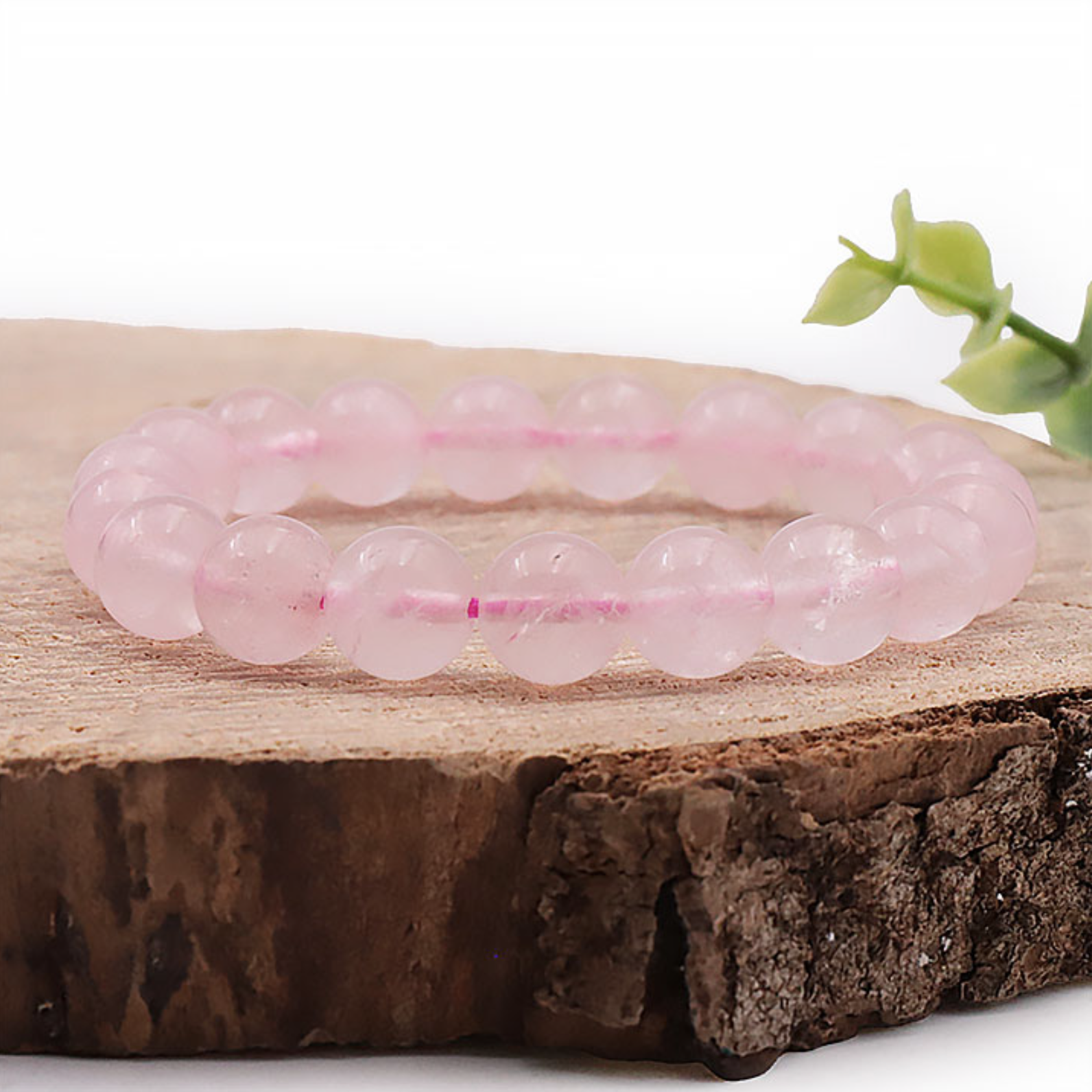 BRACELET BOULE 10MM QUARTZ ROSE BRÉSIL AA