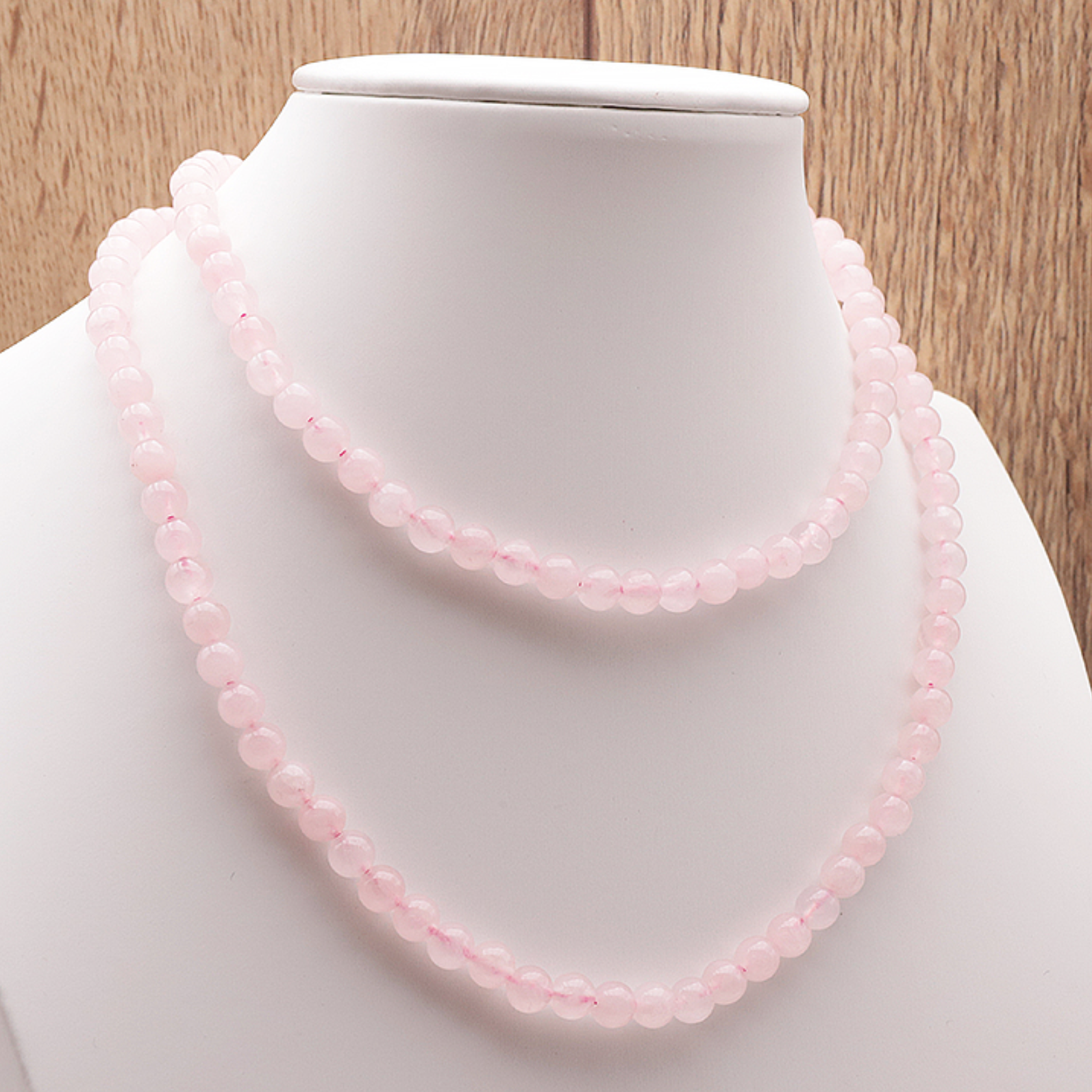 COLLIER BOULE 06MM QUARTZ ROSE BRÉSIL A