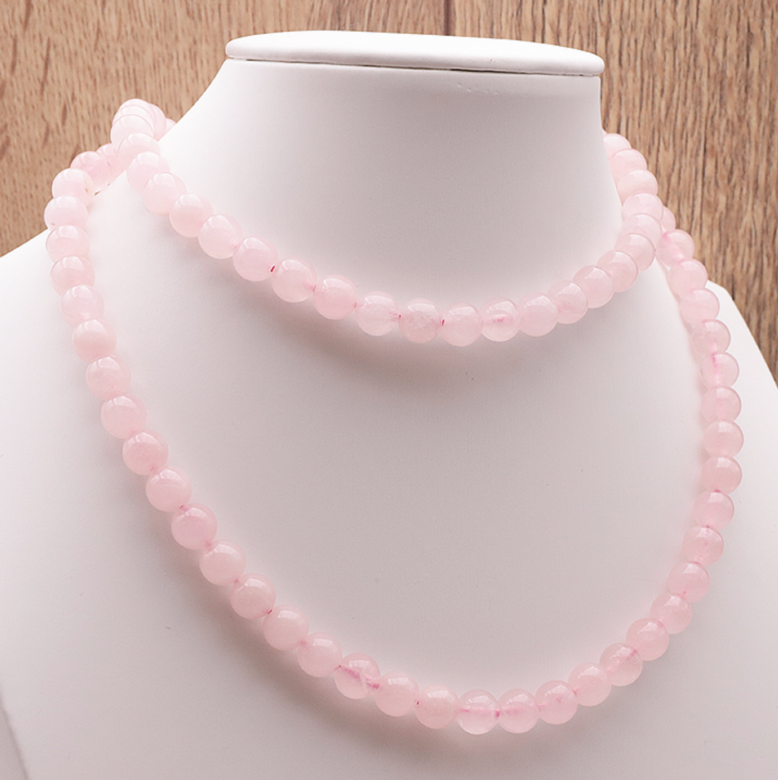 COLLIER BOULE 08MM QUARTZ ROSE BRÉSIL A