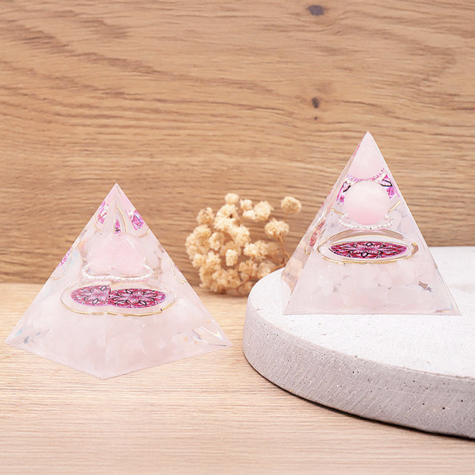 ORGONITE 60MM ROSACE QUARTZ ROSE / QUARTZ ROSE A (1 PIÈCE)