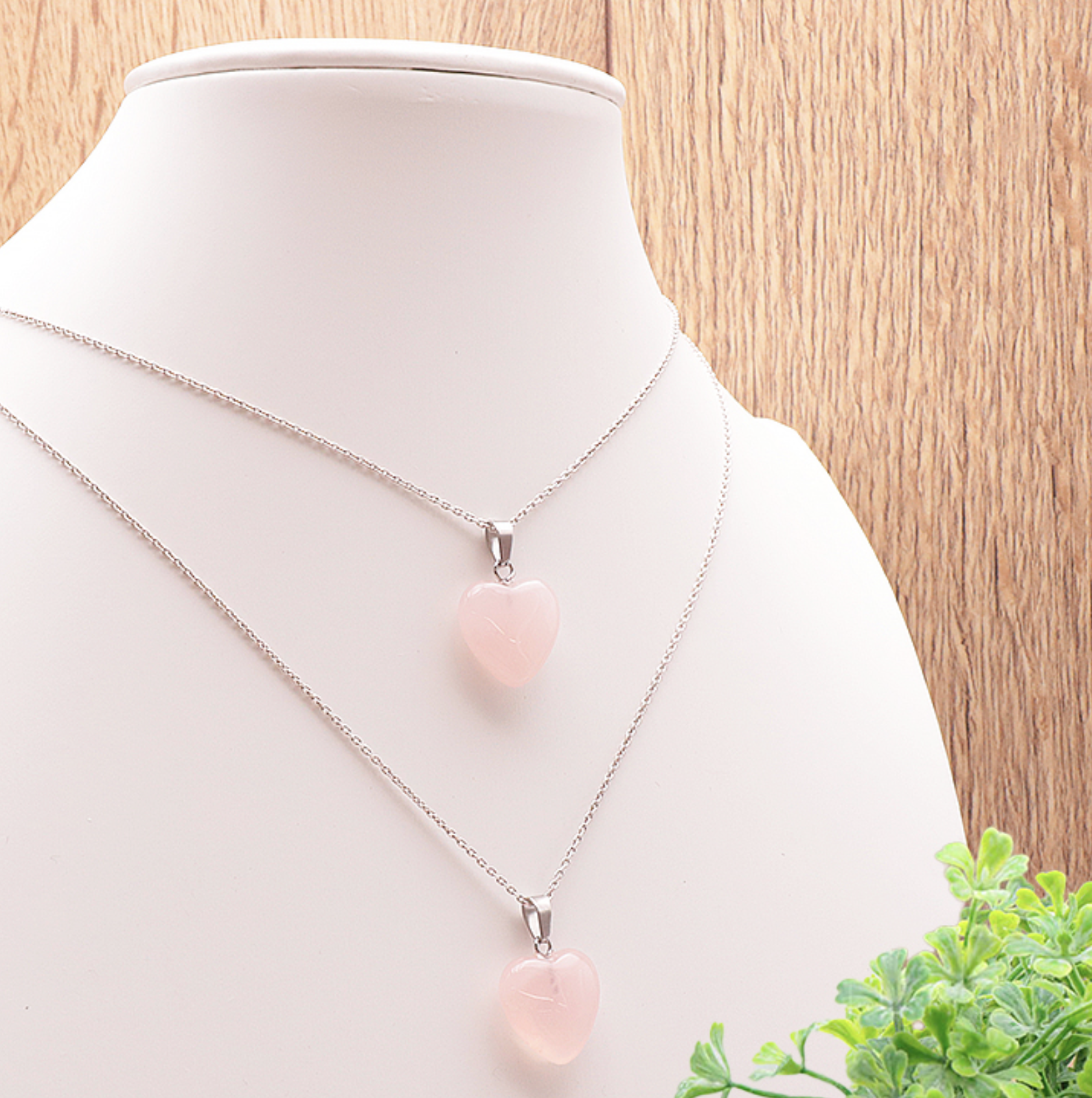 PENDENTIF COEUR 15MM QUARTZ ROSE BRÉSIL A