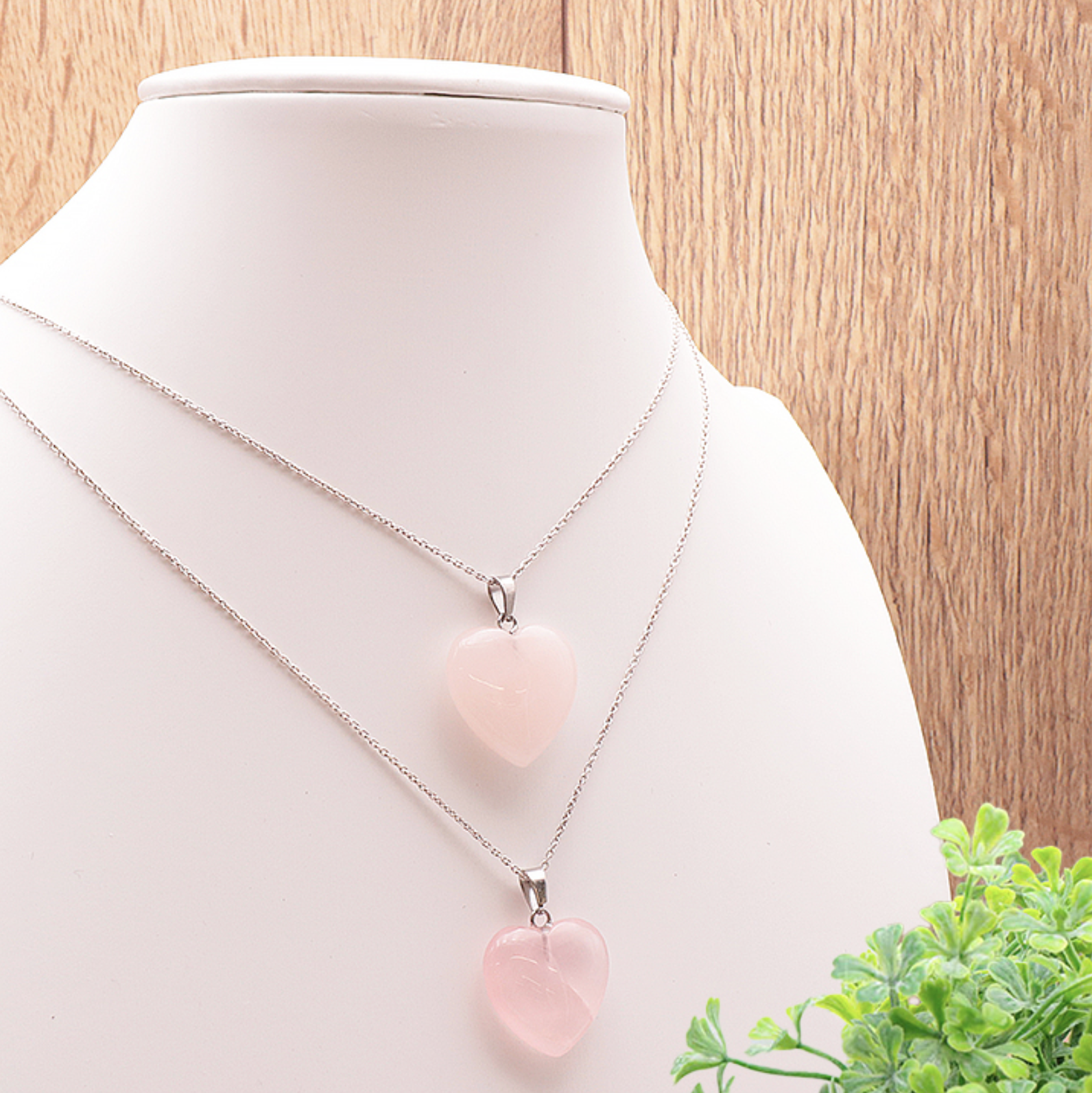 PENDENTIF COEUR 20MM QUARTZ ROSE BRÉSIL A