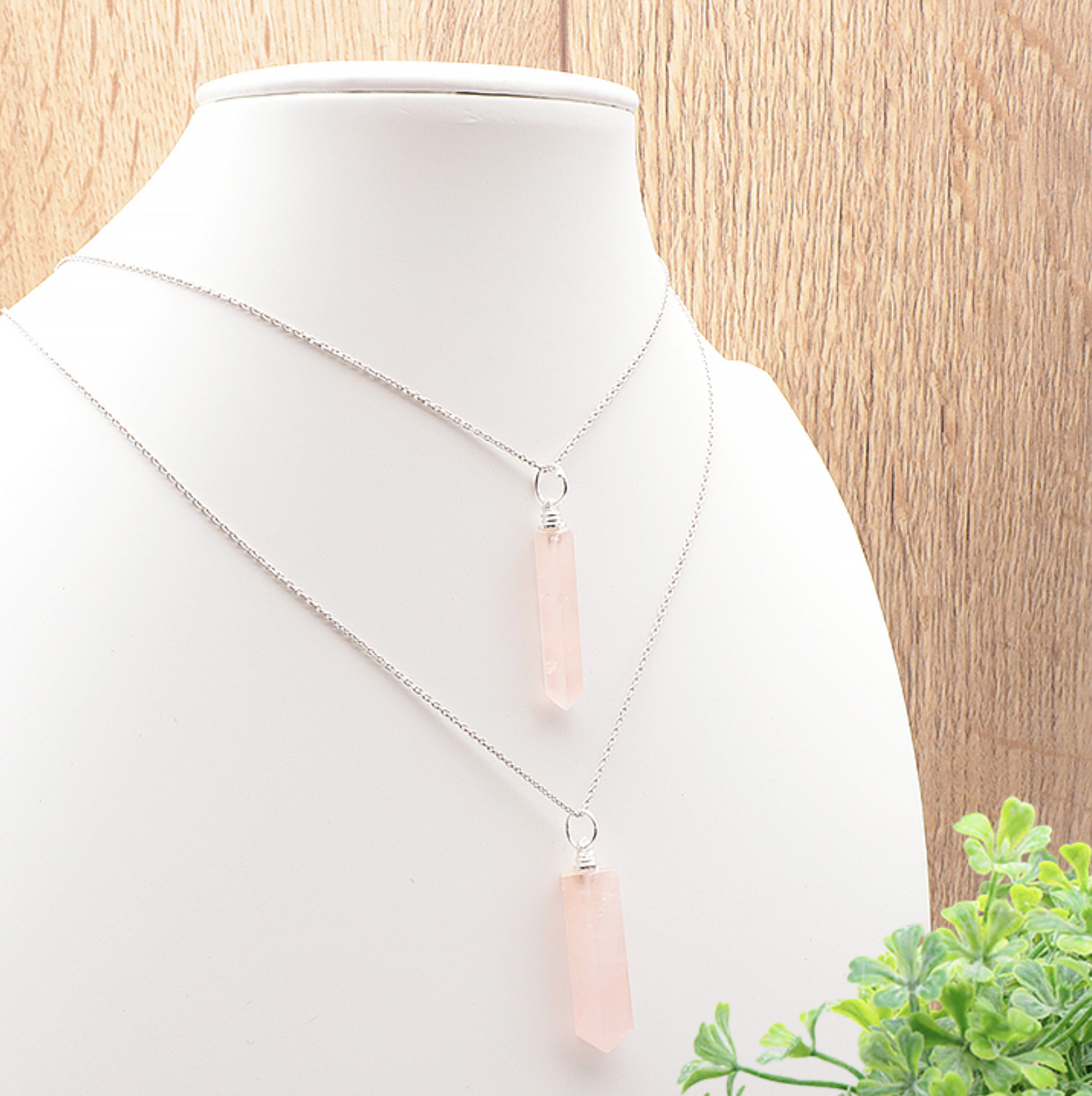 PENDENTIF POINTE 30 À 35MM QUARTZ ROSE BRÉSIL A