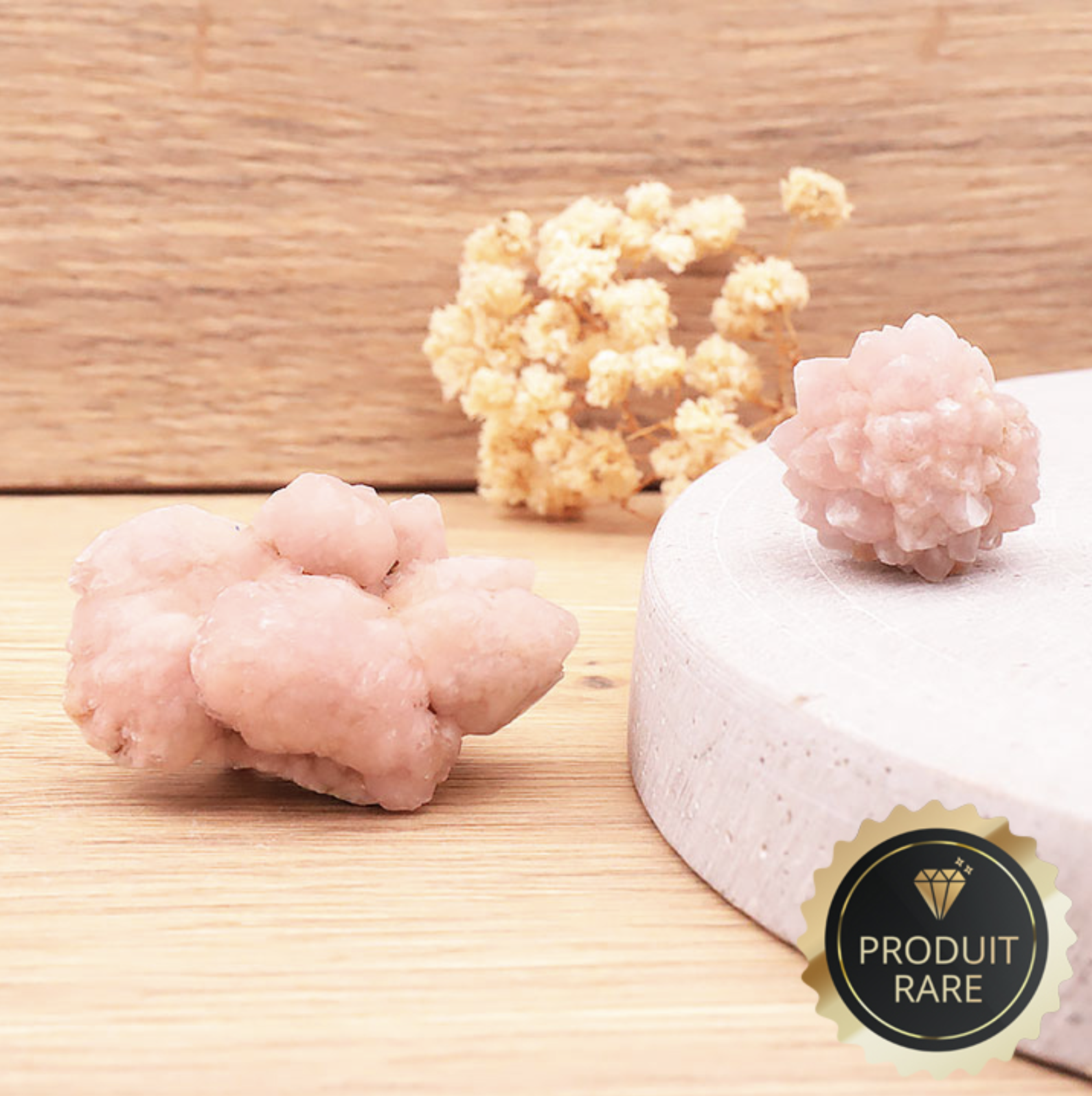 PIERRE BRUTE QUARTZ ROSE CRISTALLISÉ A 10 À 40G (1 PIÈCE)