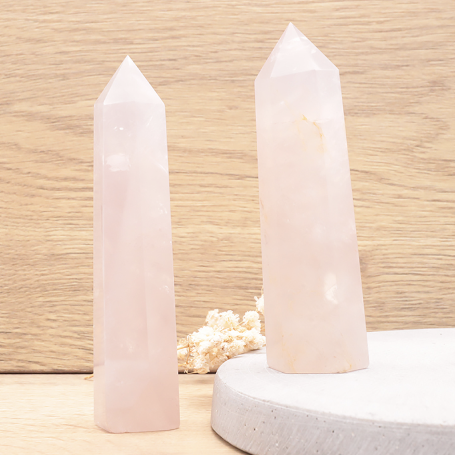 POINTE POLIE QUARTZ ROSE AFRIQUE DU SUD AA 150 À 180G (1 PIÈCE)