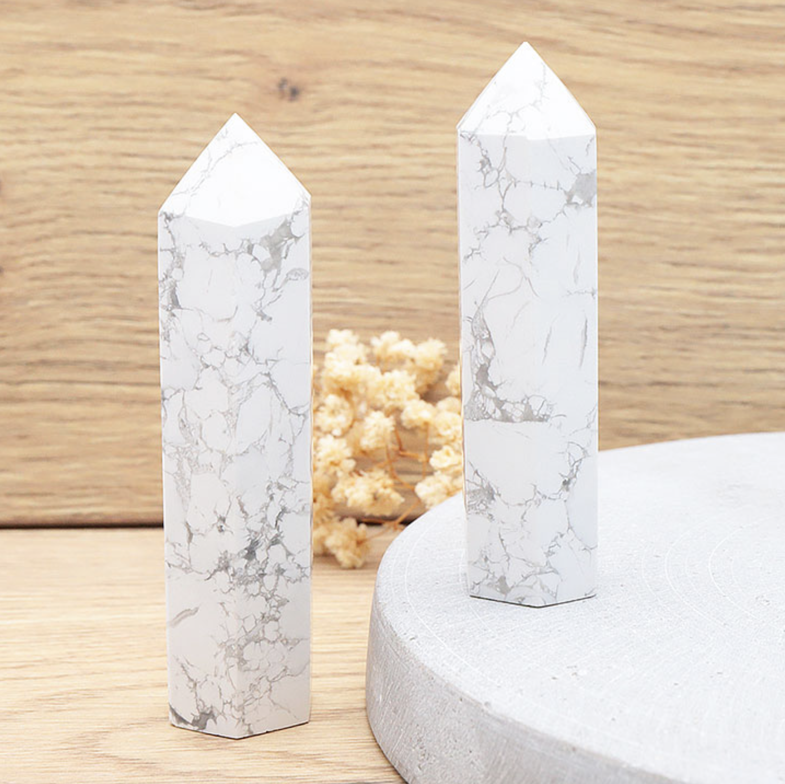 POINTE POLIE HOWLITE BLANCHE AA 80 À 110G