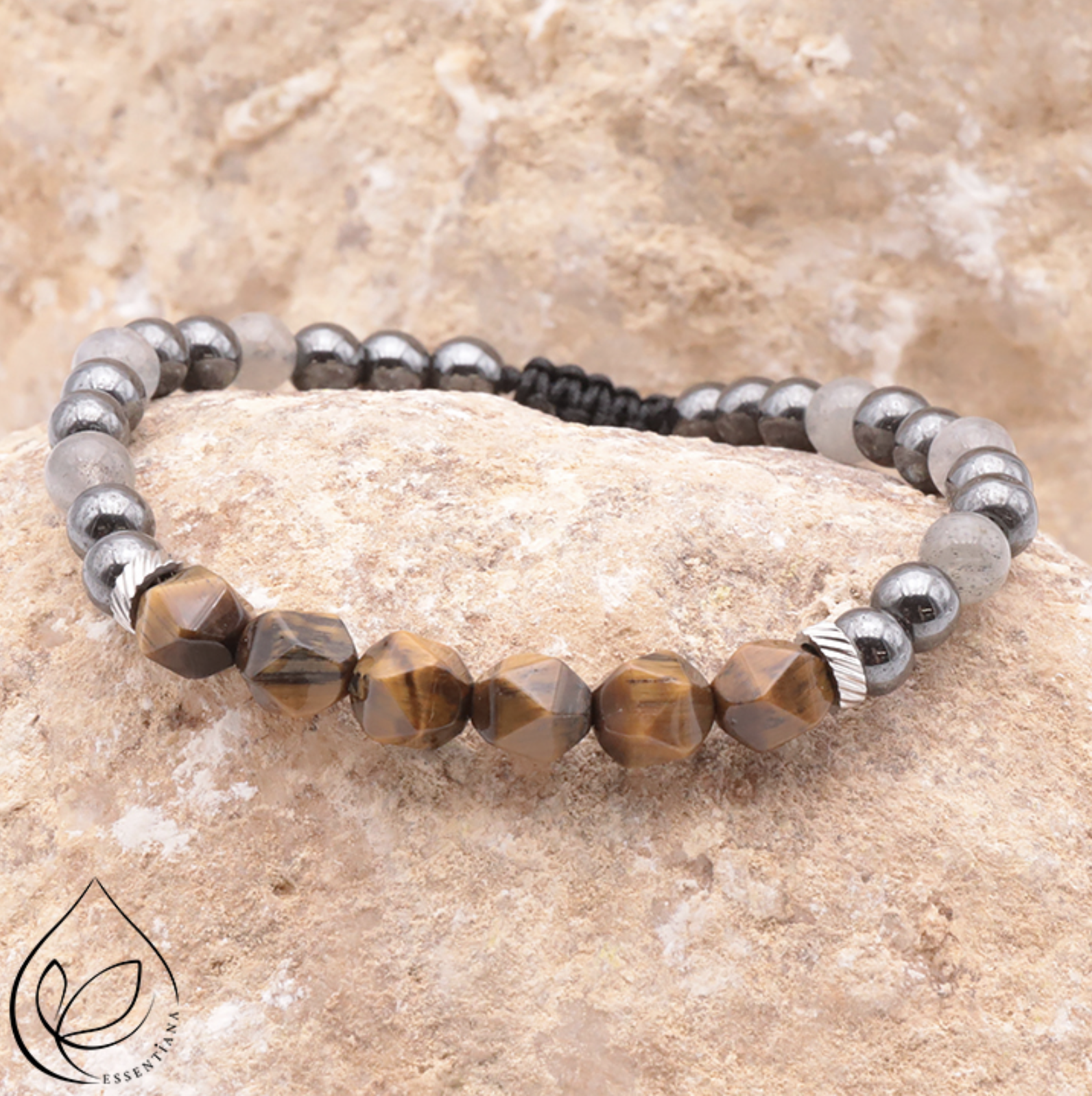 BRACELET VIBE LABRADORITE, OEIL DE TIGRE, HÉMATITE A