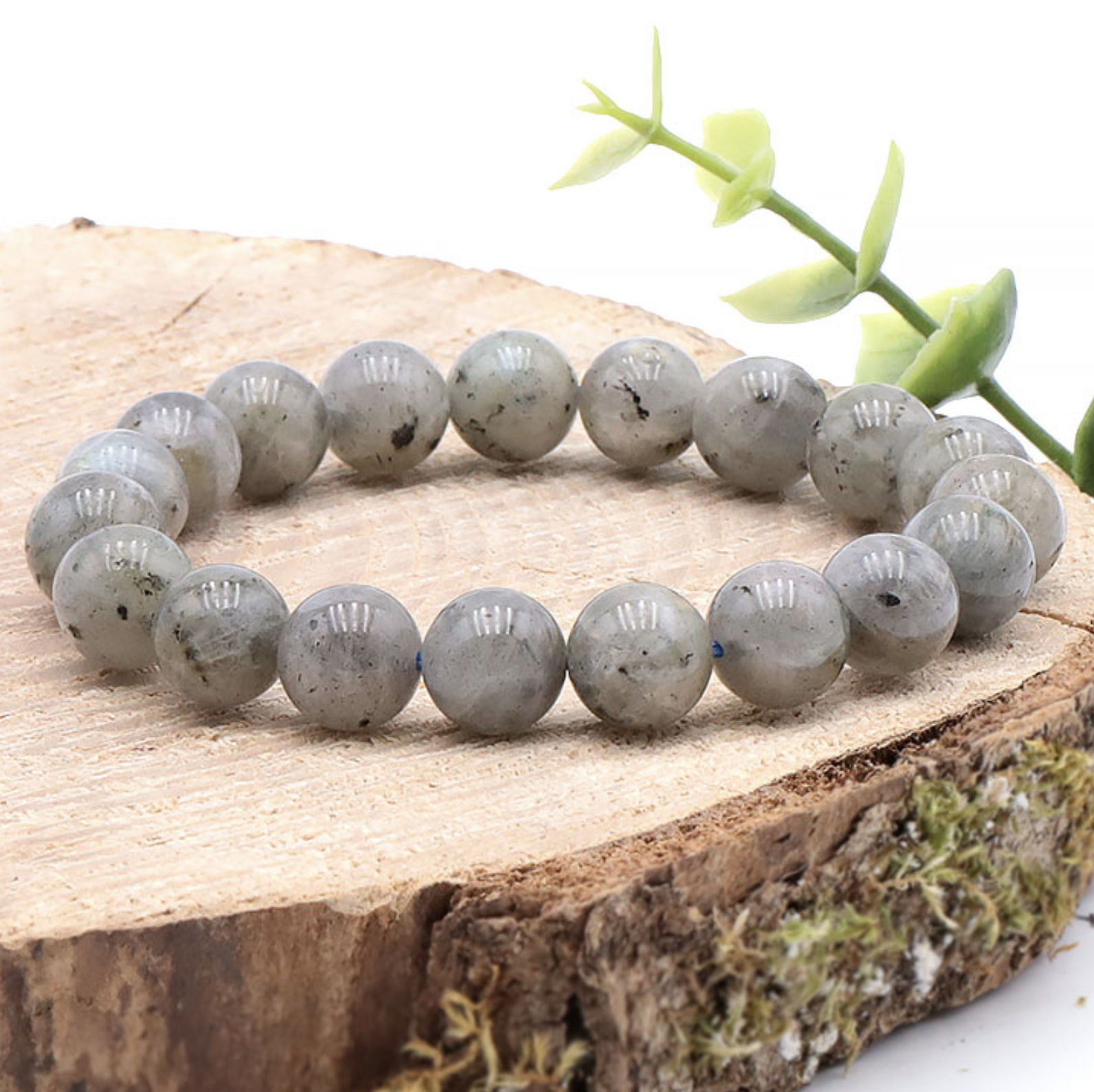 BRACELET BOULE 10MM LABRADORITE AB