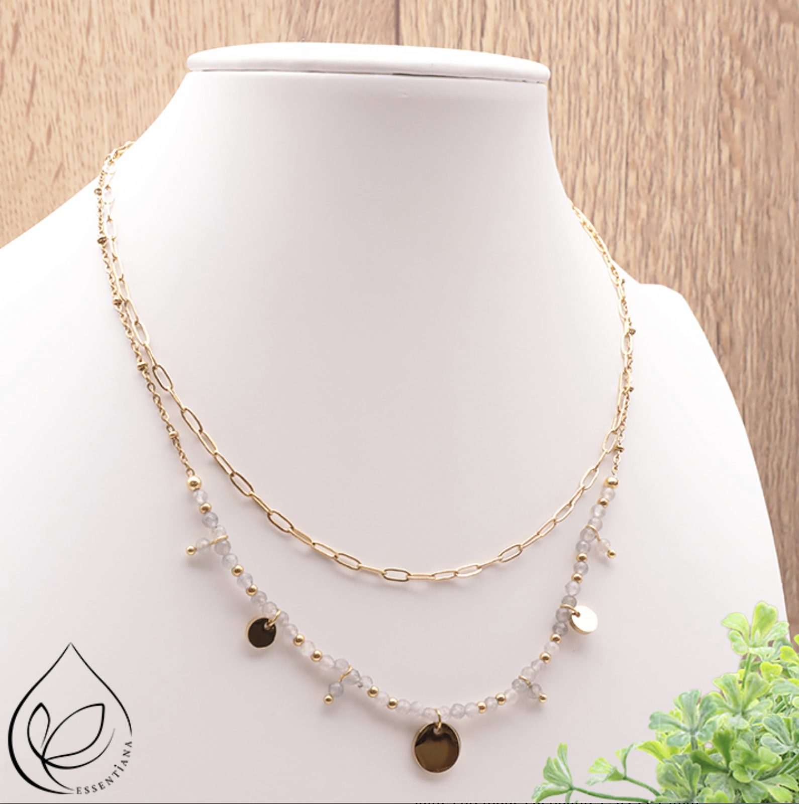 COLLIER IRIS DORÉ LABRADORITE A