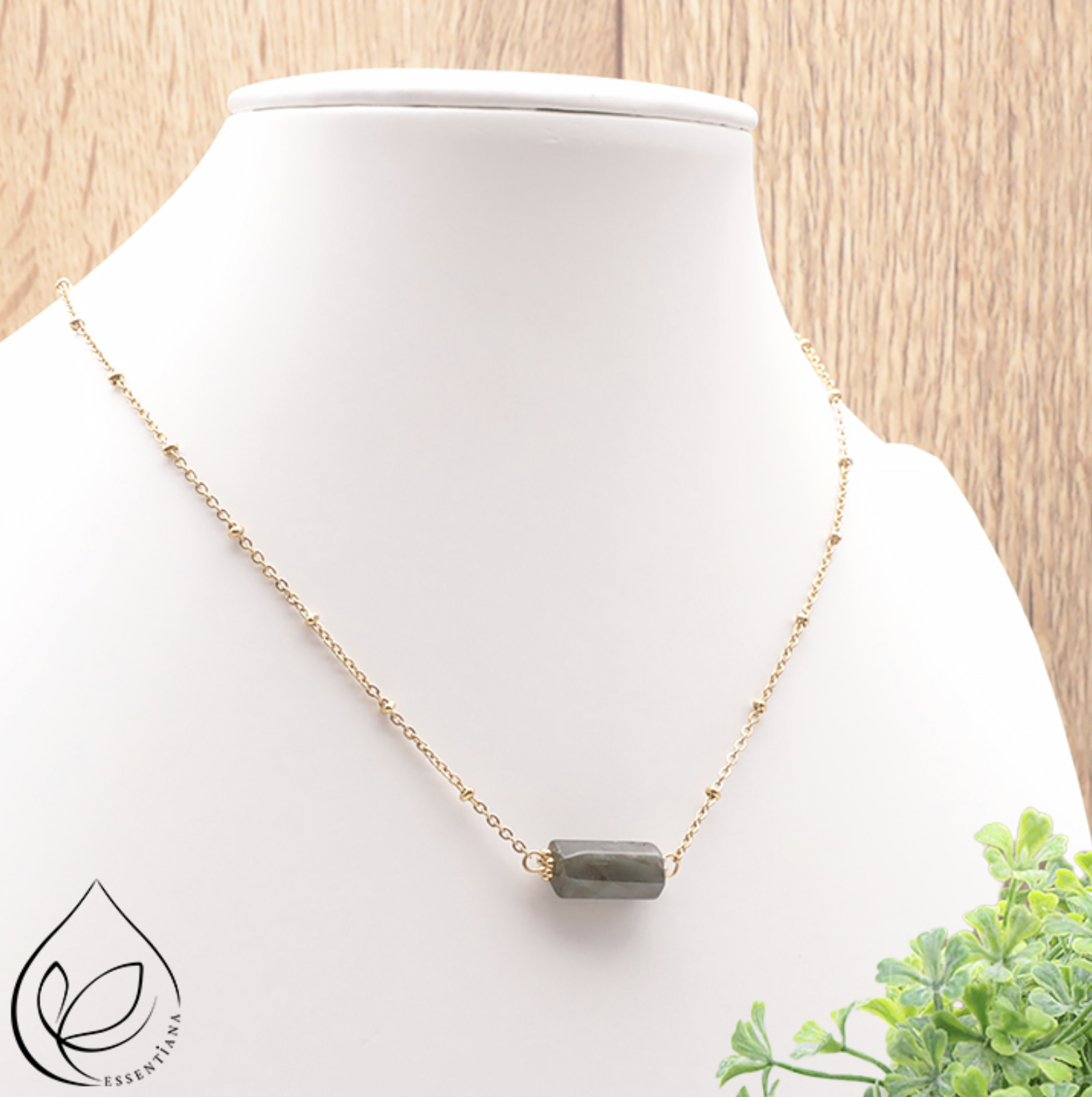 COLLIER CLÉA DORÉ LABRADORITE A