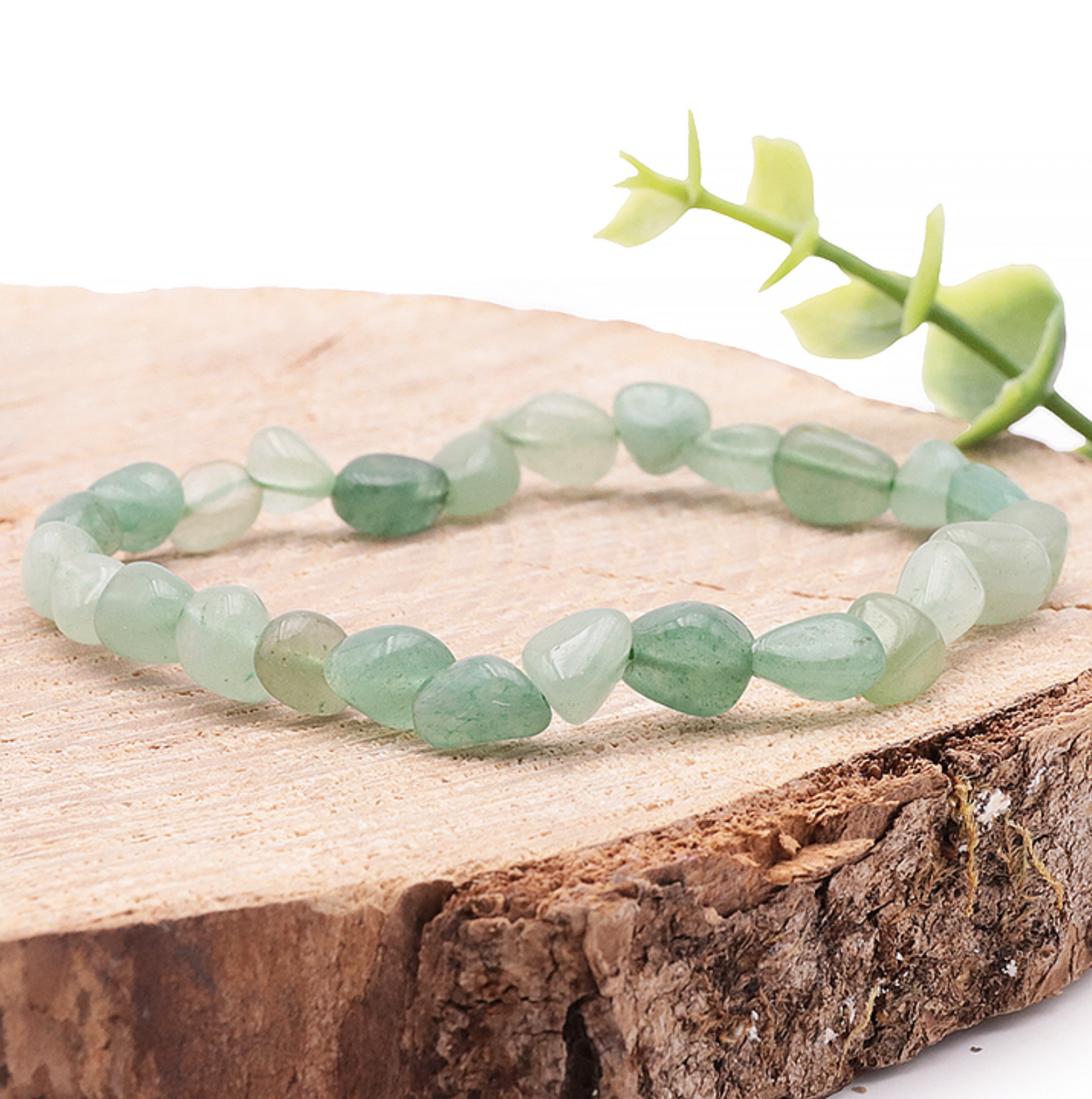 BRACELET PIERRES ROULÉES AVENTURINE VERTE A