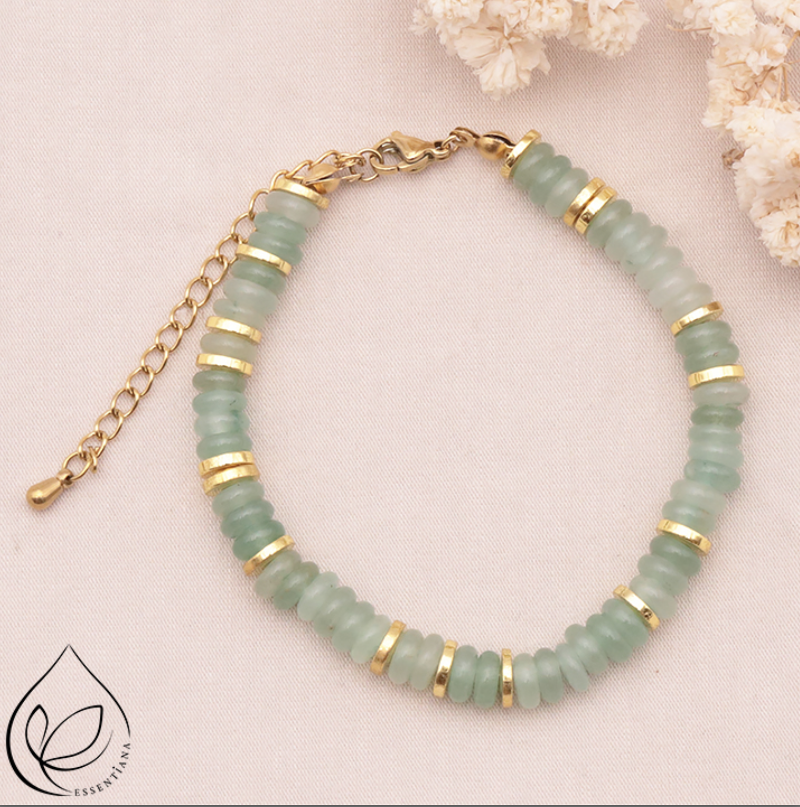 BRACELET ONA DORÉ AVENTURINE VERTE A