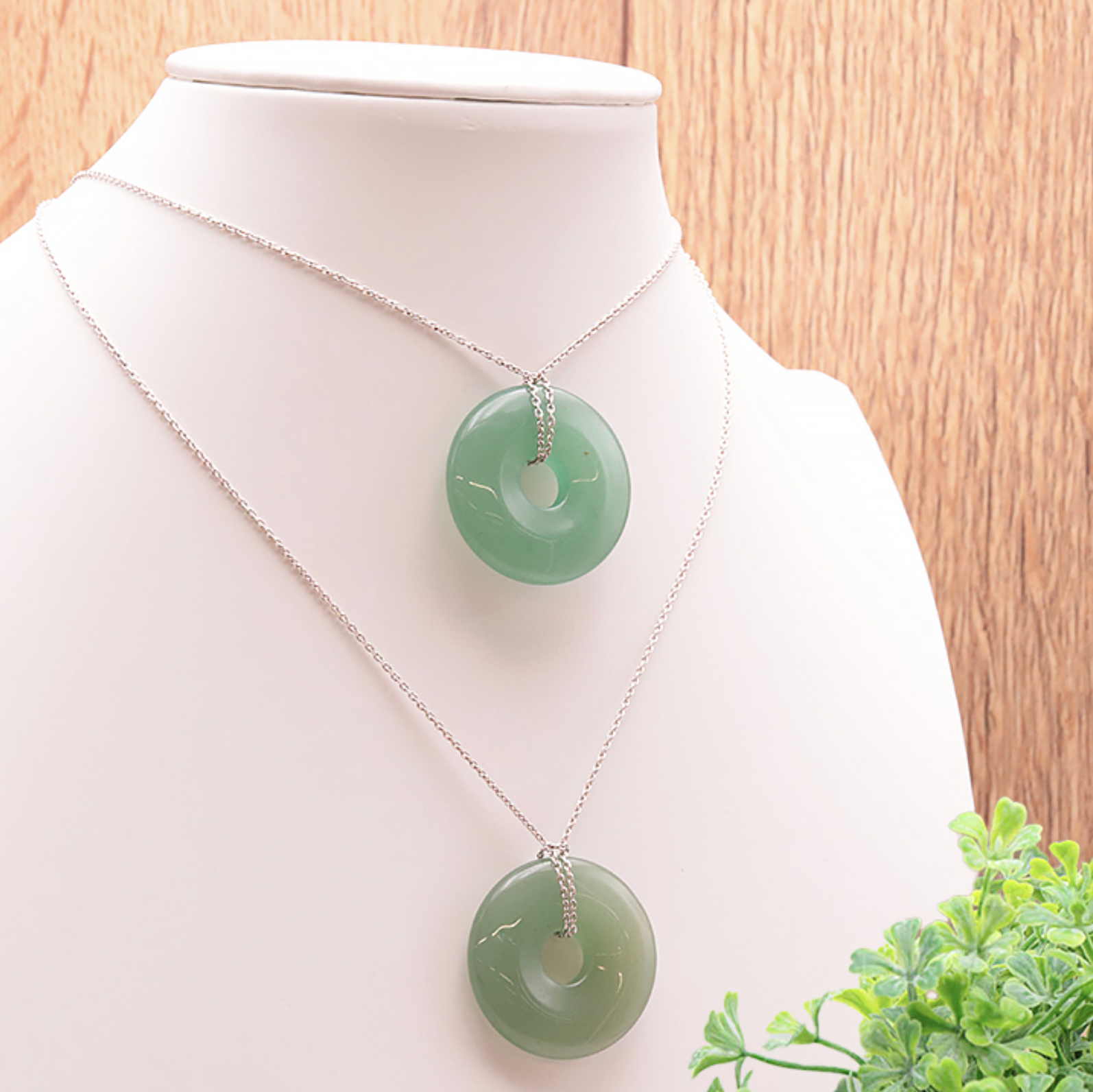 PENDENTIF DONUT AVENTURINE VERTE A