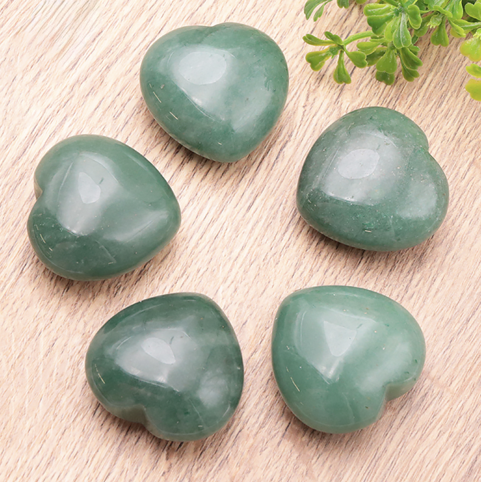 GALET COEUR 40MM AVENTURINE VERTE A