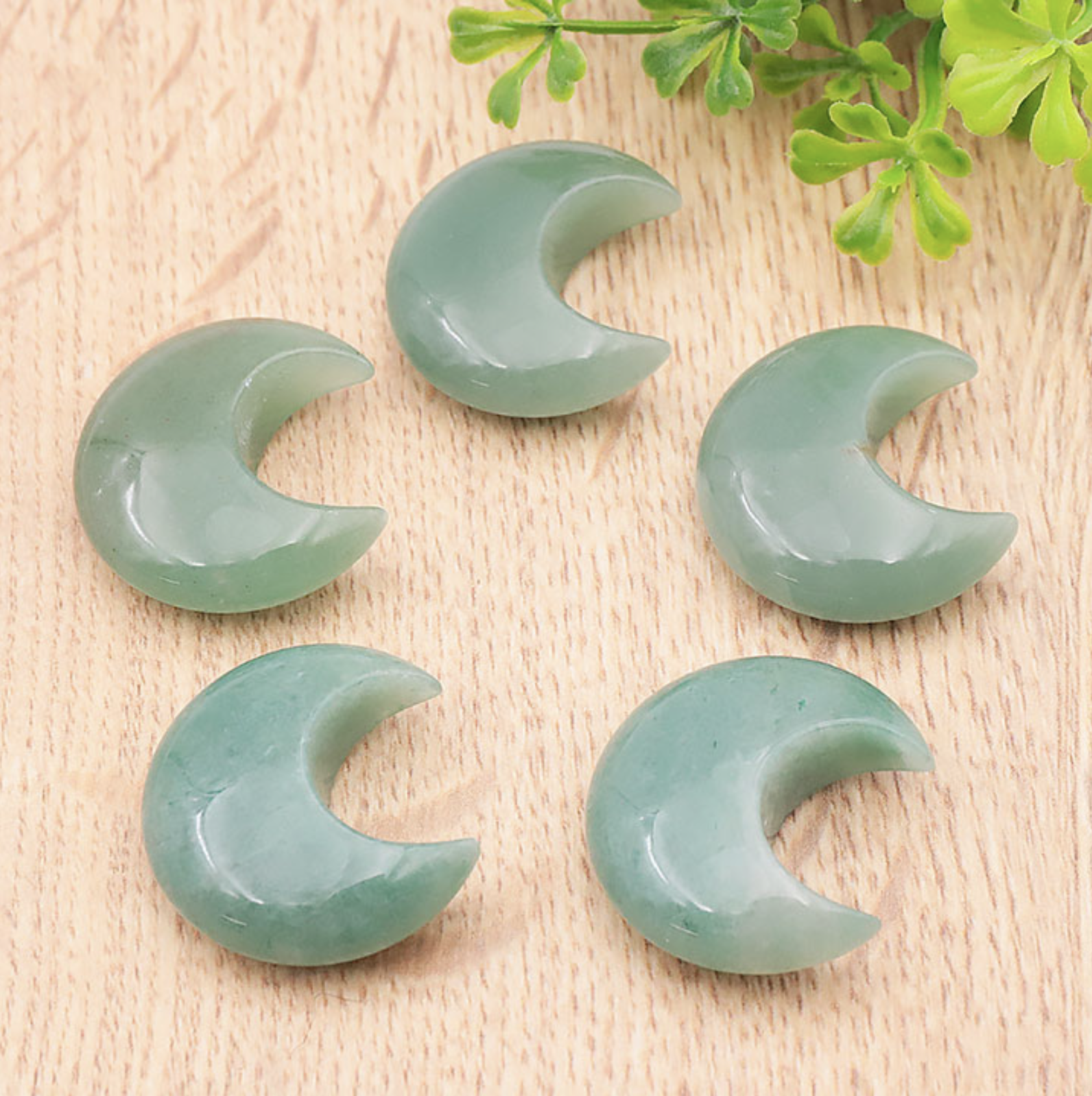 GALET LUNE 30MM AVENTURINE VERTE A