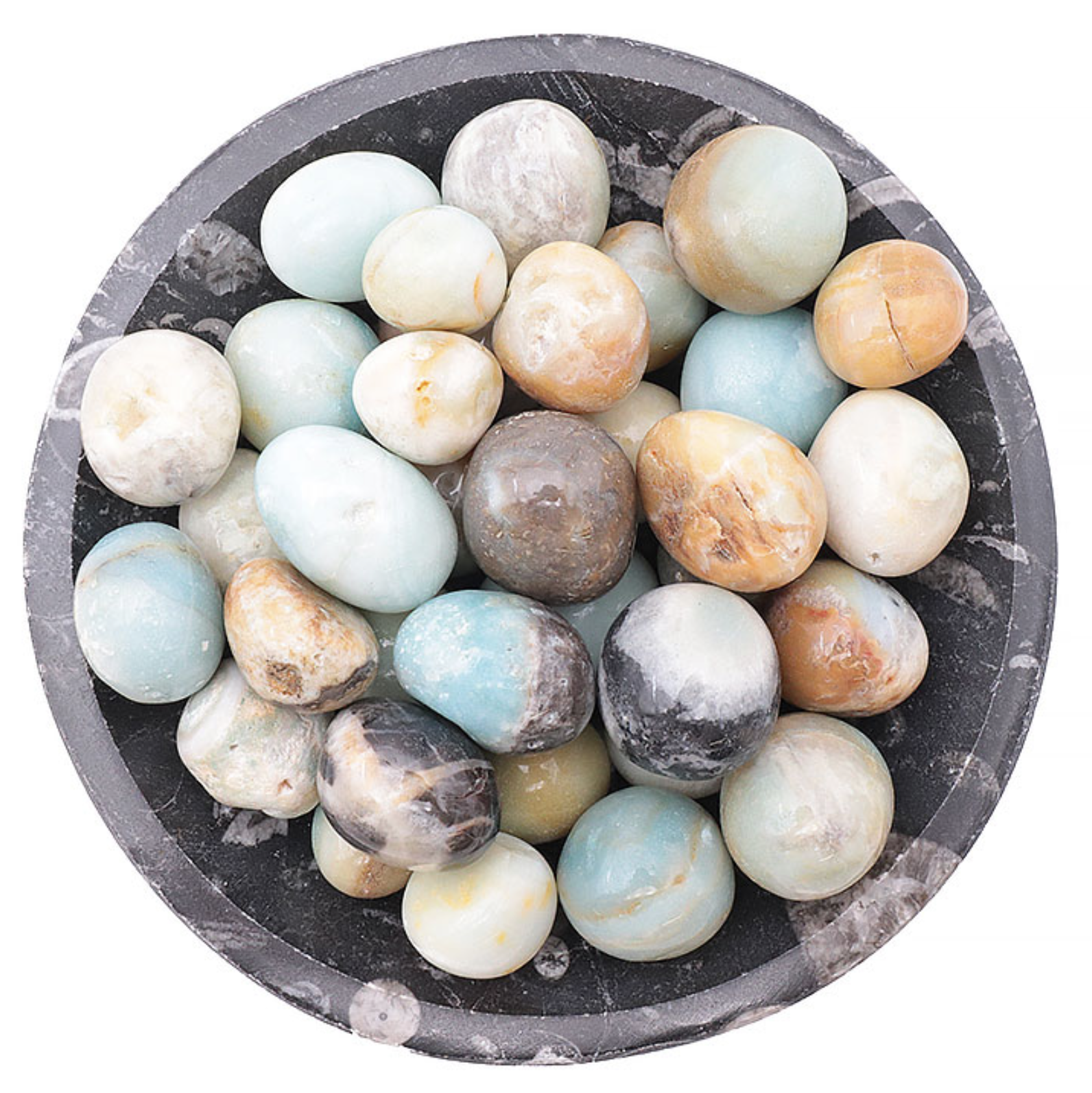 PIERRE ROULÉE AMAZONITE MULTICOLORE BRÉSIL AB 20 À 30MM