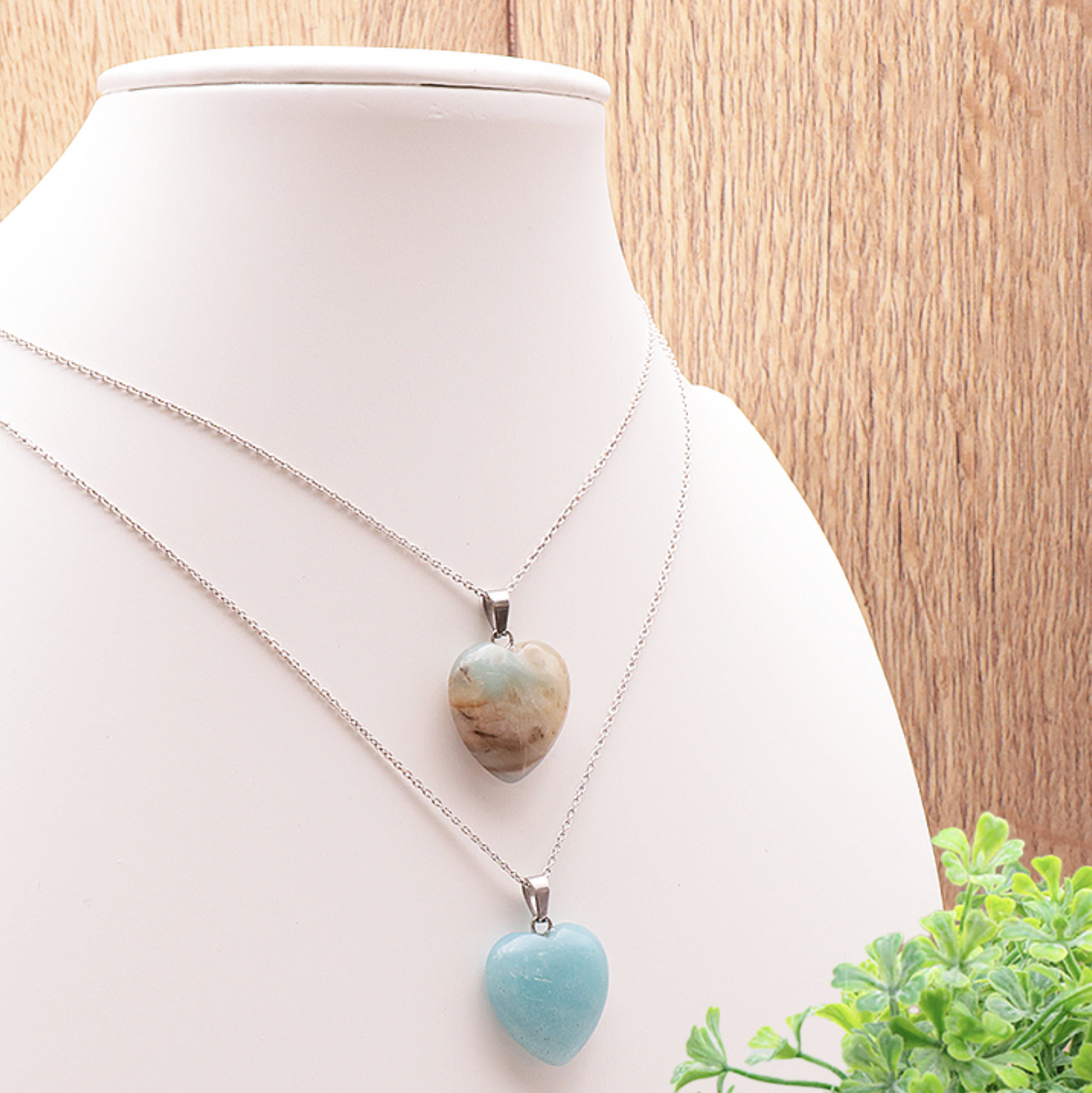 PENDENTIF COEUR 20MM AMAZONITE MULTICOLORE BRÉSIL A