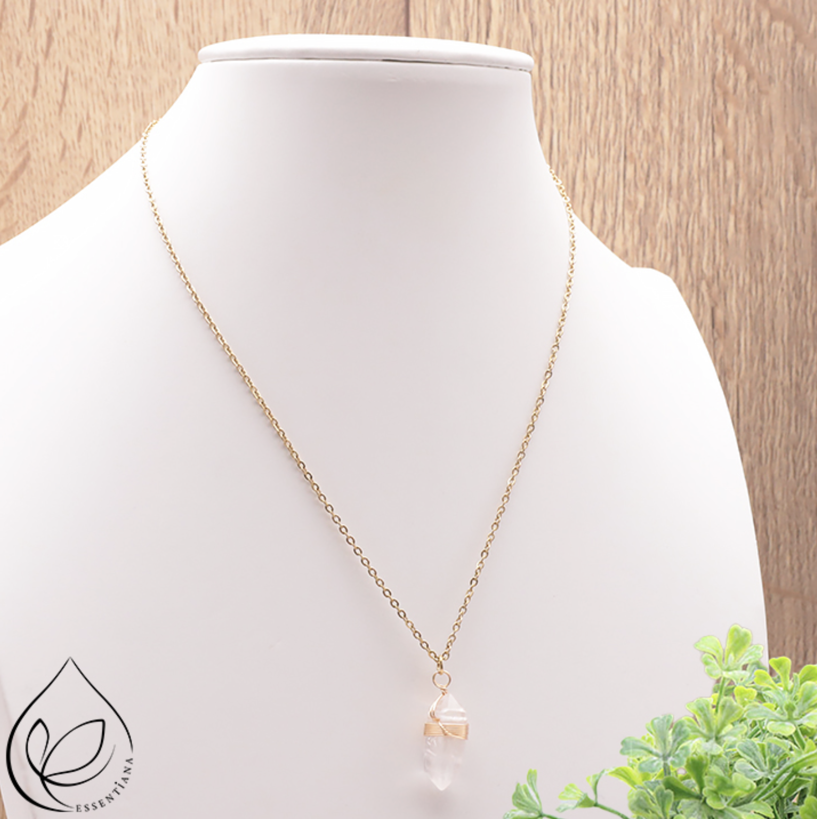 COLLIER BOHO DORÉ CRISTAL DE ROCHE A