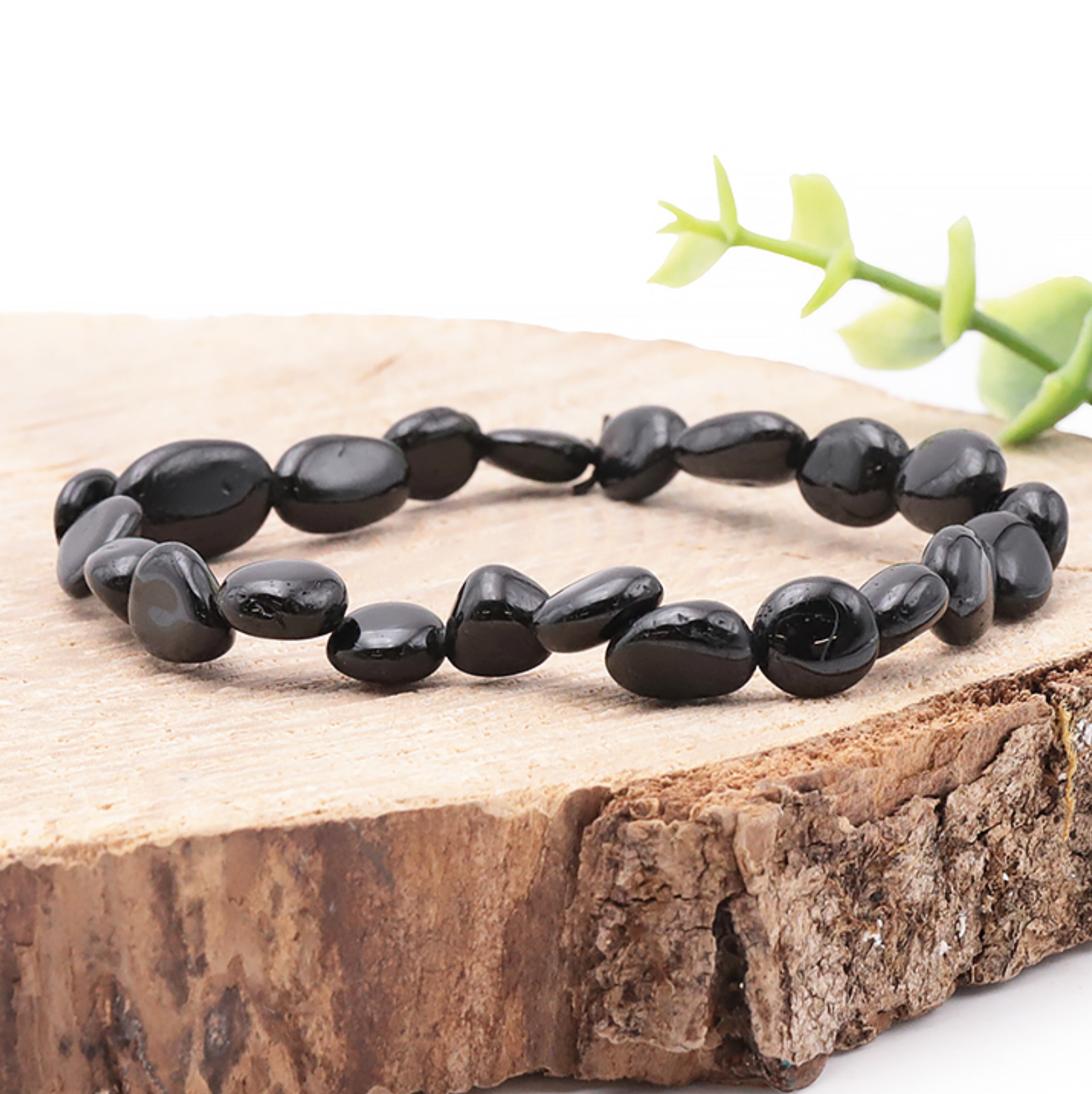 BRACELET PIERRES ROULÉES TOURMALINE NOIRE A